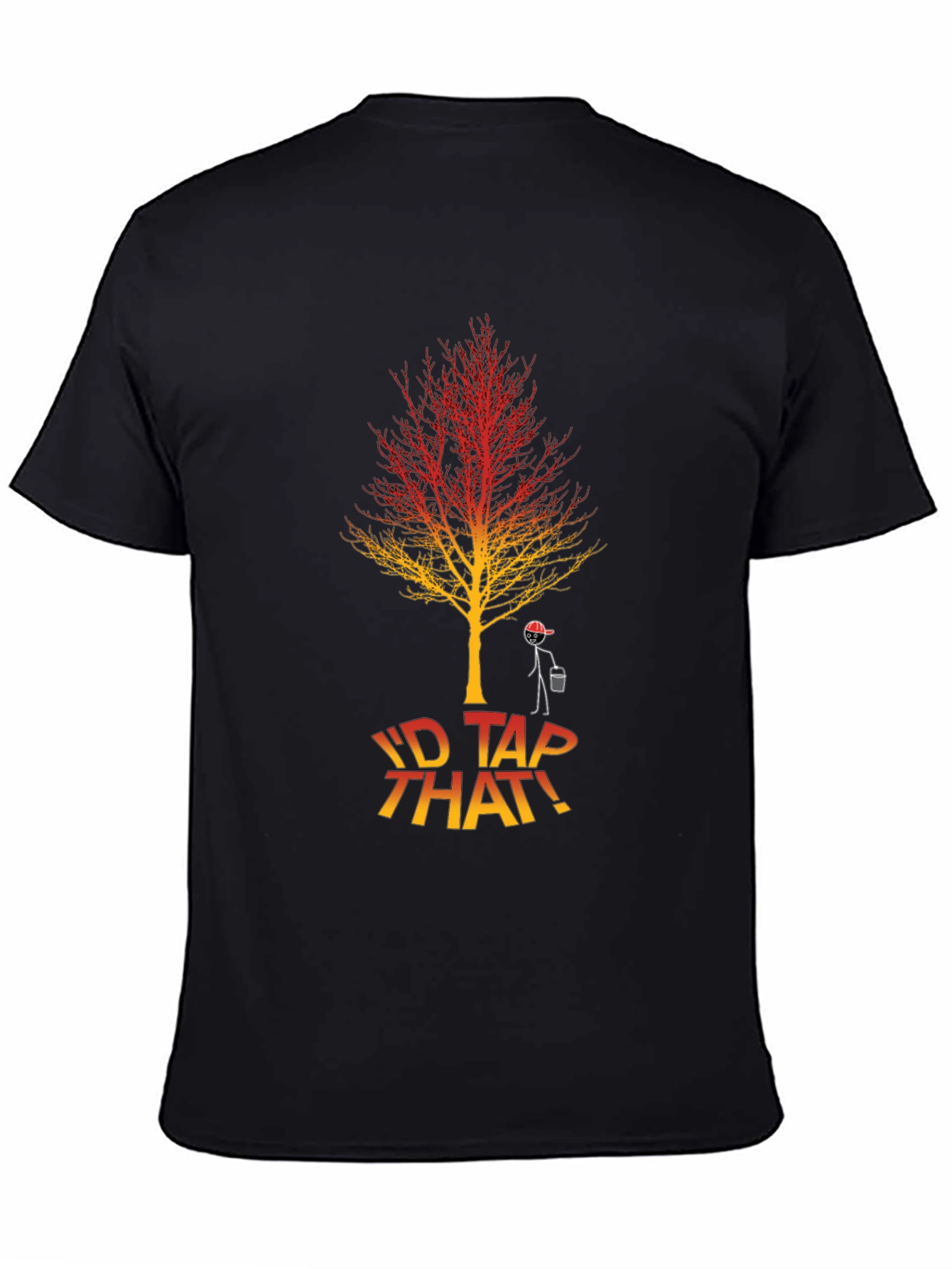 Black I'd Tap That Funny Maple Syrup Tree T-Shirt view 4