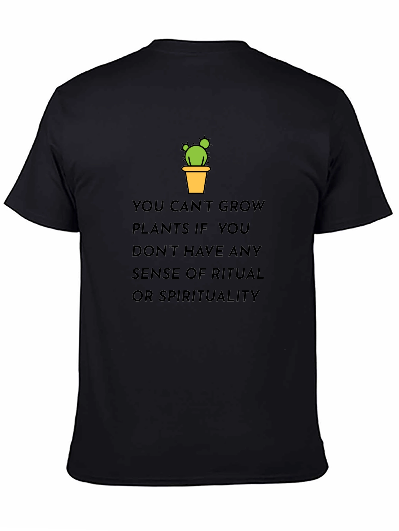 Black Cactus Plant T-Shirt - Grow Your Spirituality view 4