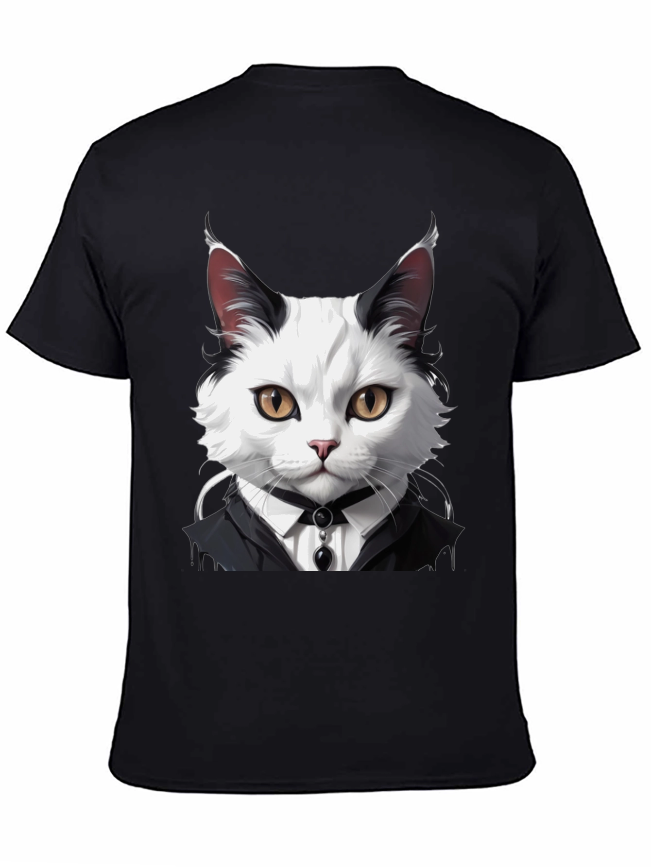 Black Cat Tuxedo T-Shirt - Cool Feline Fashion view 4