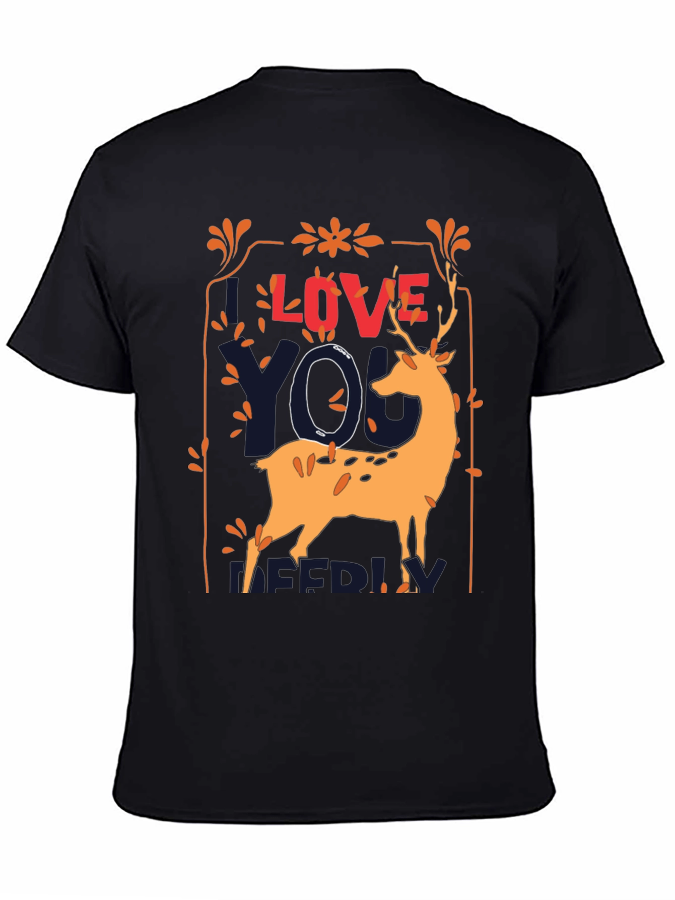 Black Love You Deerly Graphic Tee view 4