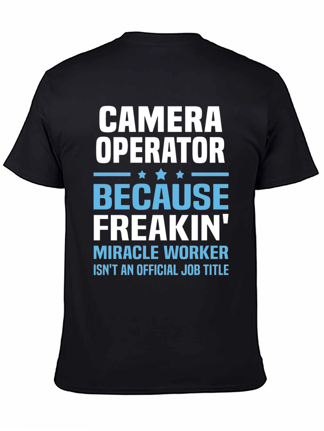 Black Camera Operator T-Shirt view 4