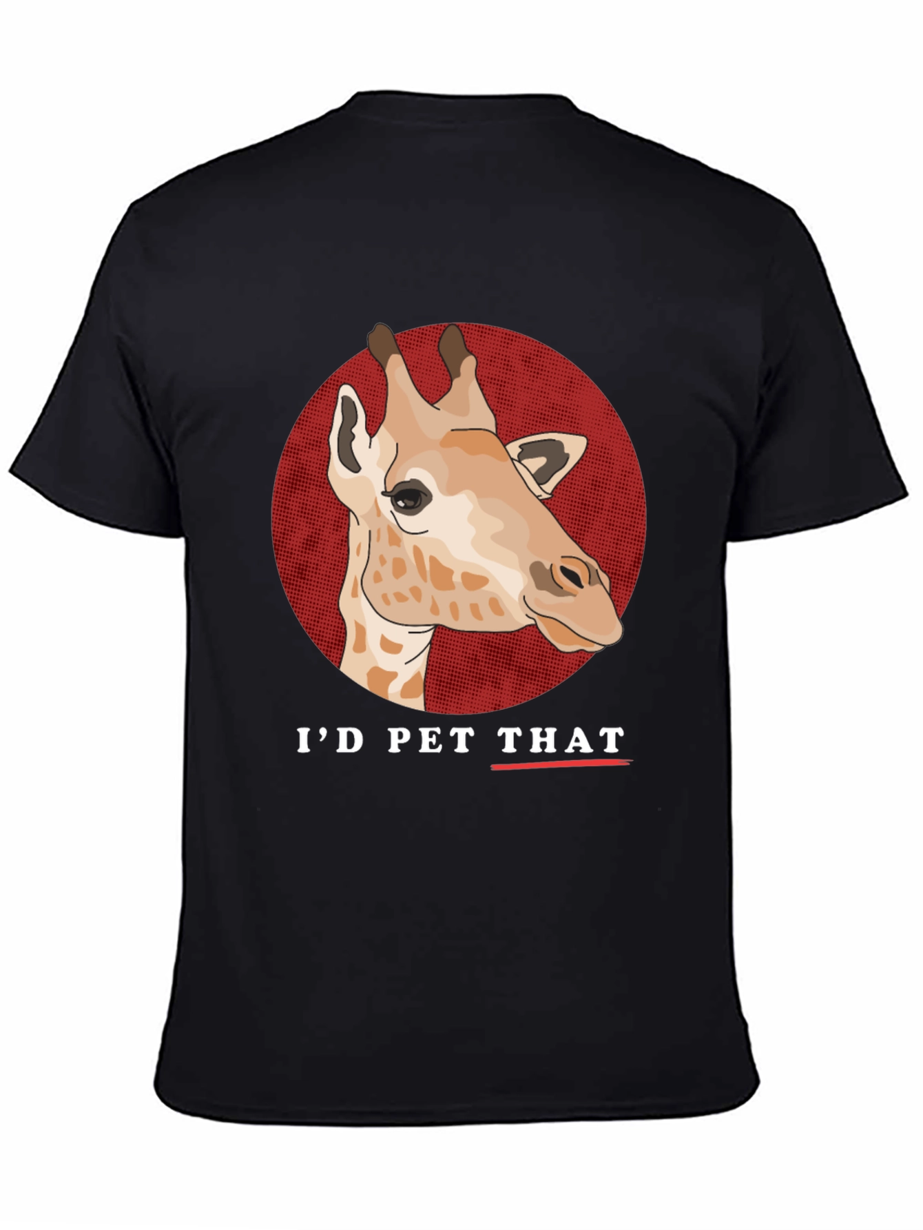 Black I'd Pet That Giraffe Graphic T-Shirt view 4