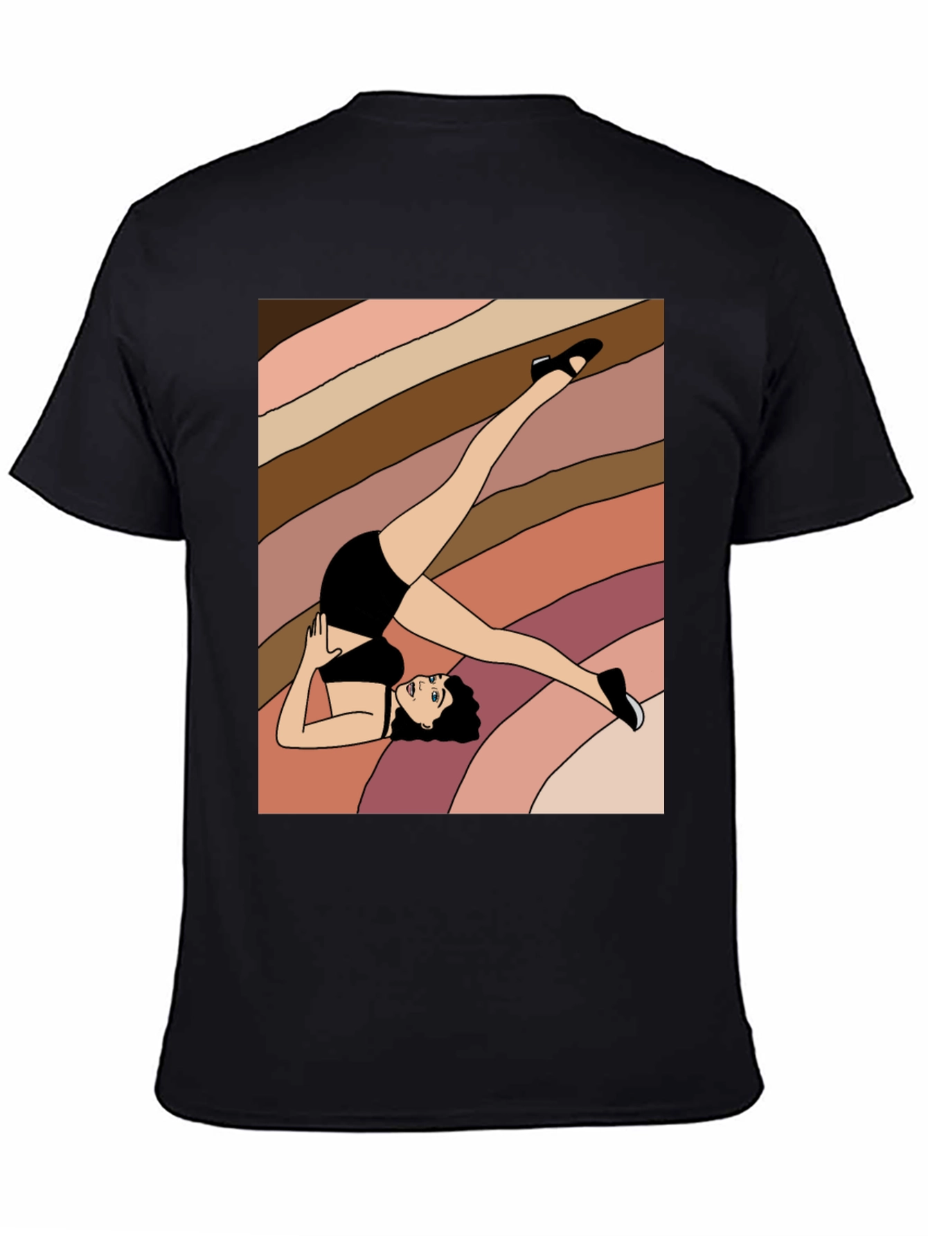 Black Retro Pilates Pose Graphic Tee view 4