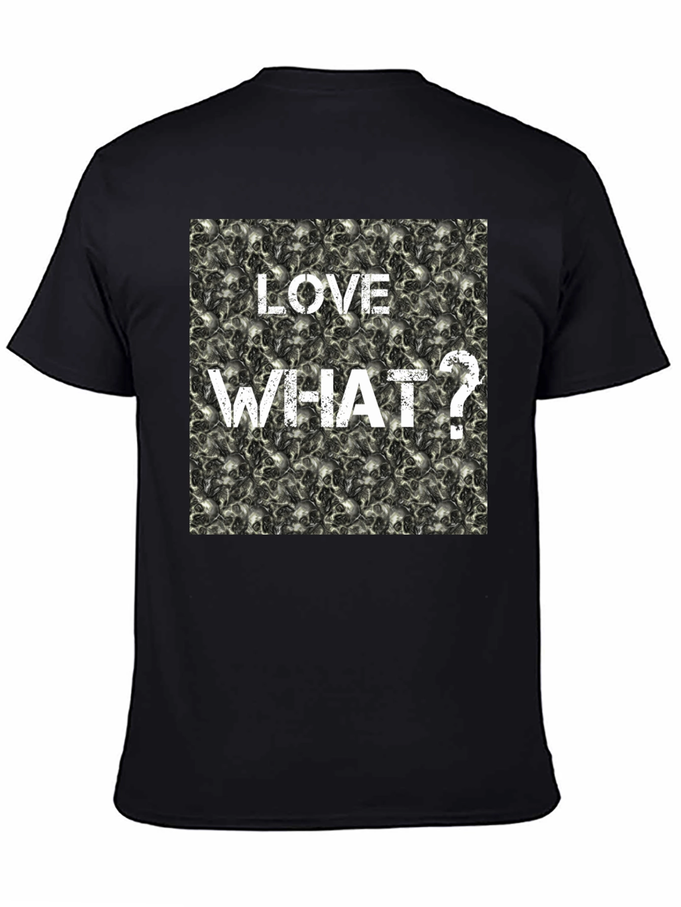 Black Love What? Skull Print Black T-Shirt view 4