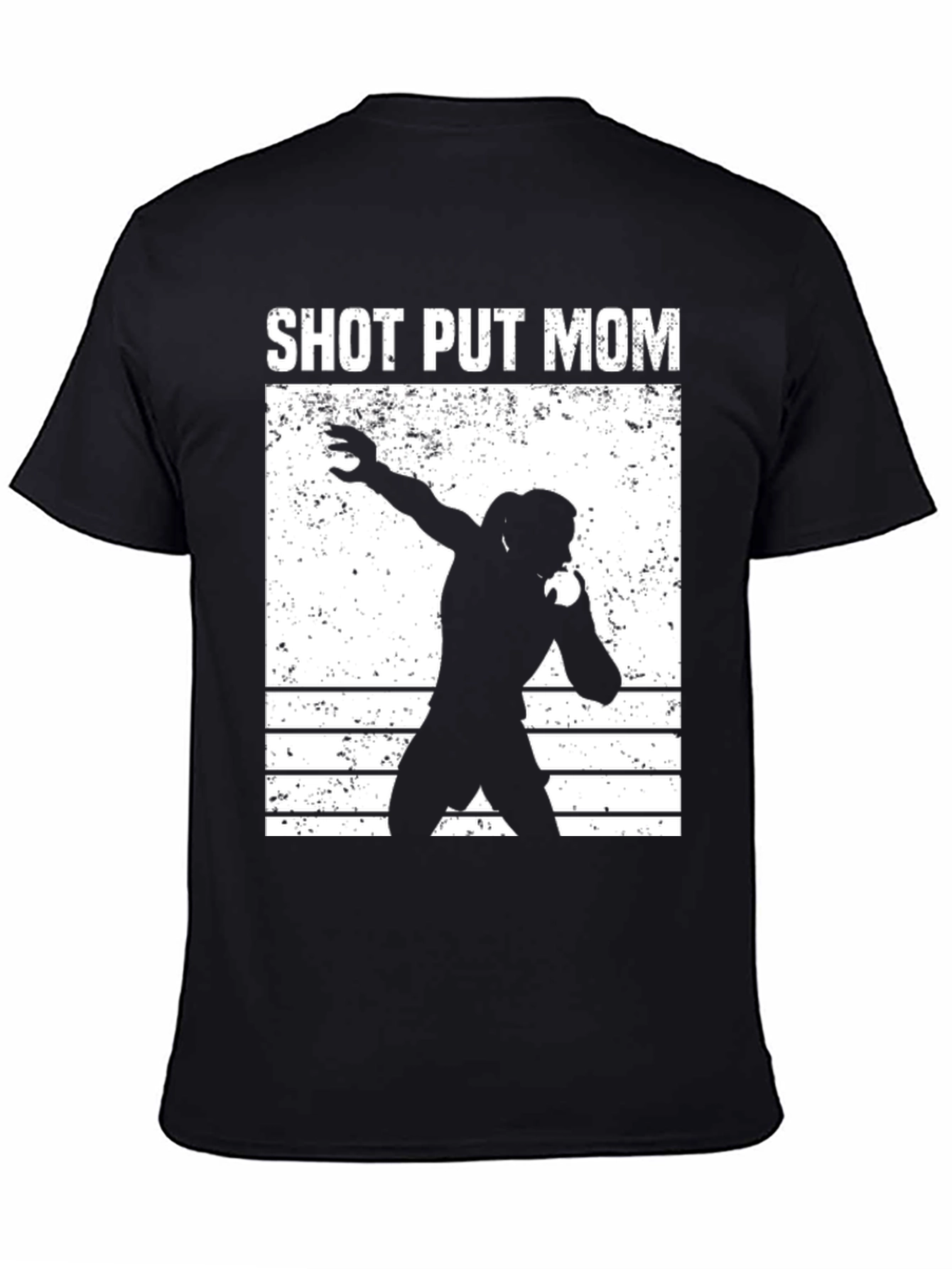 Black Shot Put Mom Black T-Shirt view 4