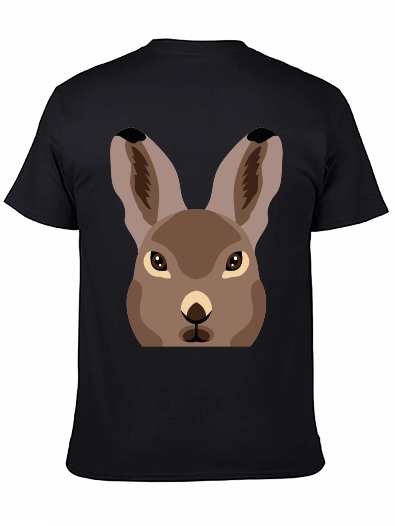 Black Hare Graphic Tee - Unisex Black T-Shirt view 4