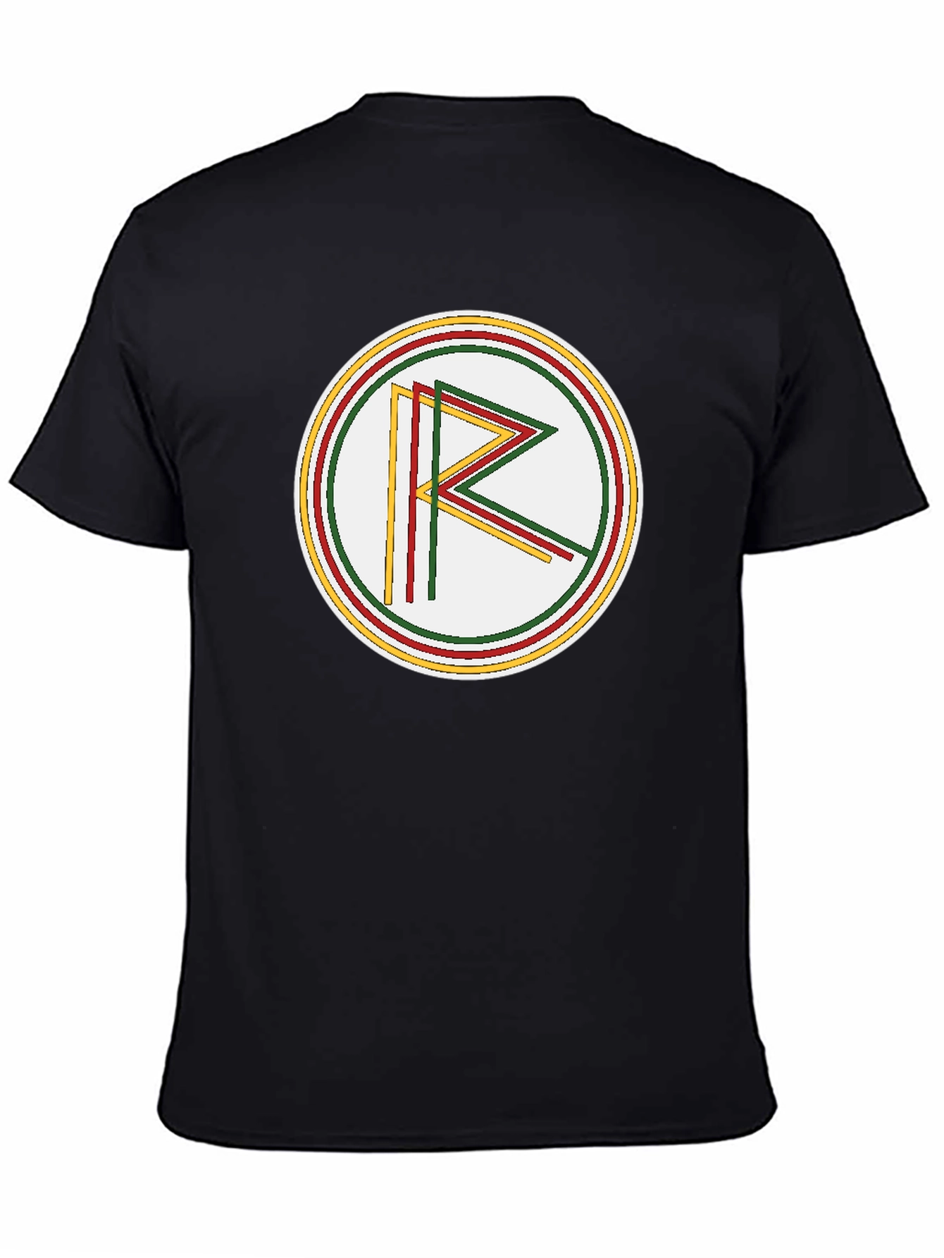 Black Graphic Tee:  Abstract Circle Design view 4