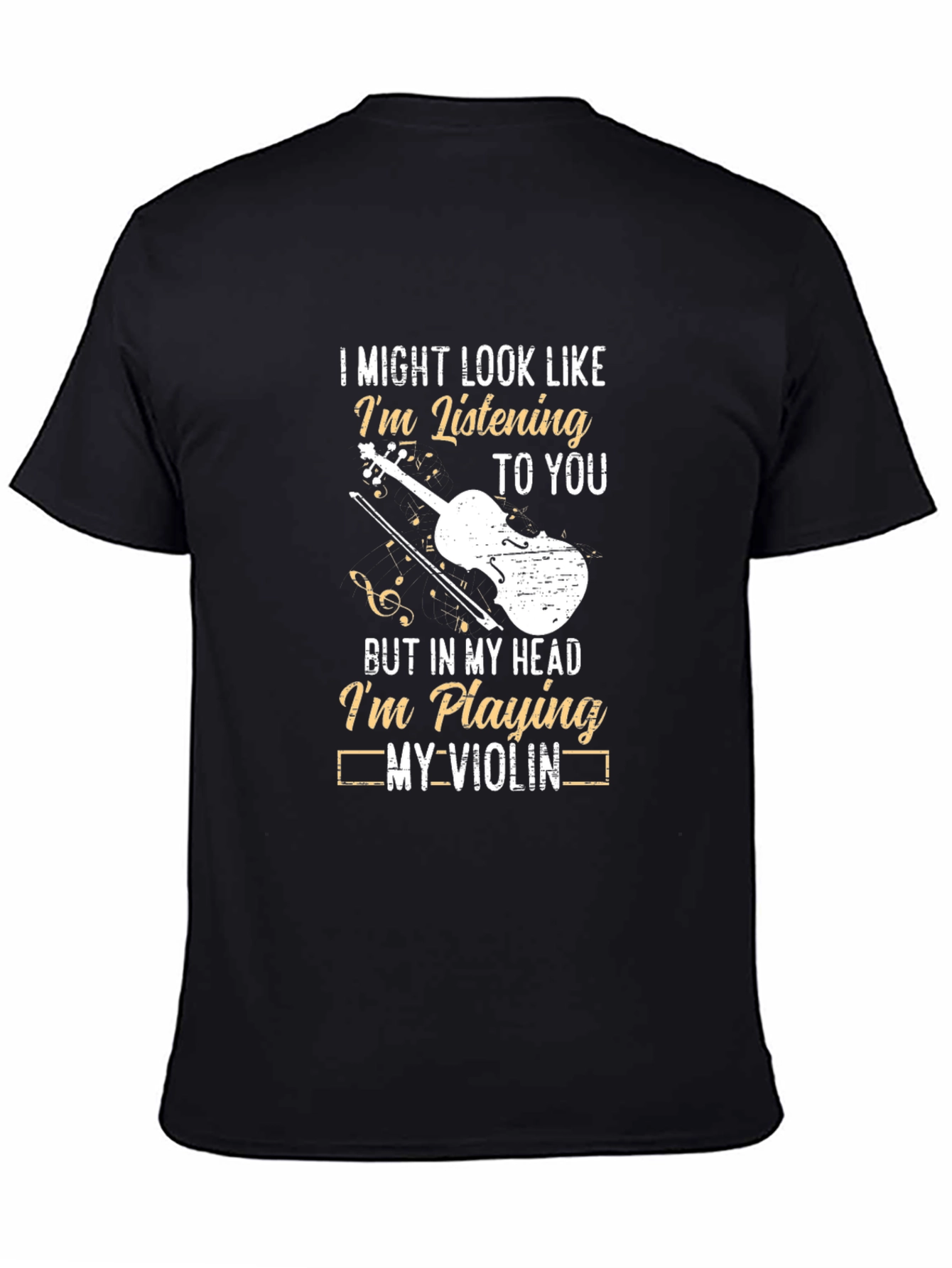 Black Violin Player Funny Graphic T-Shirt view 4