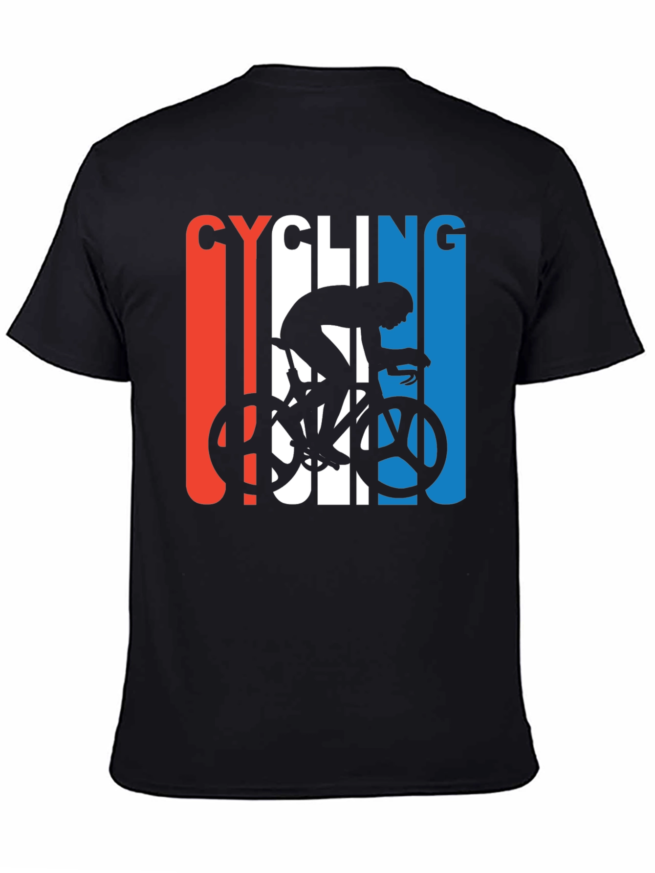 Black Cycling Silhouette Graphic T-Shirt view 4