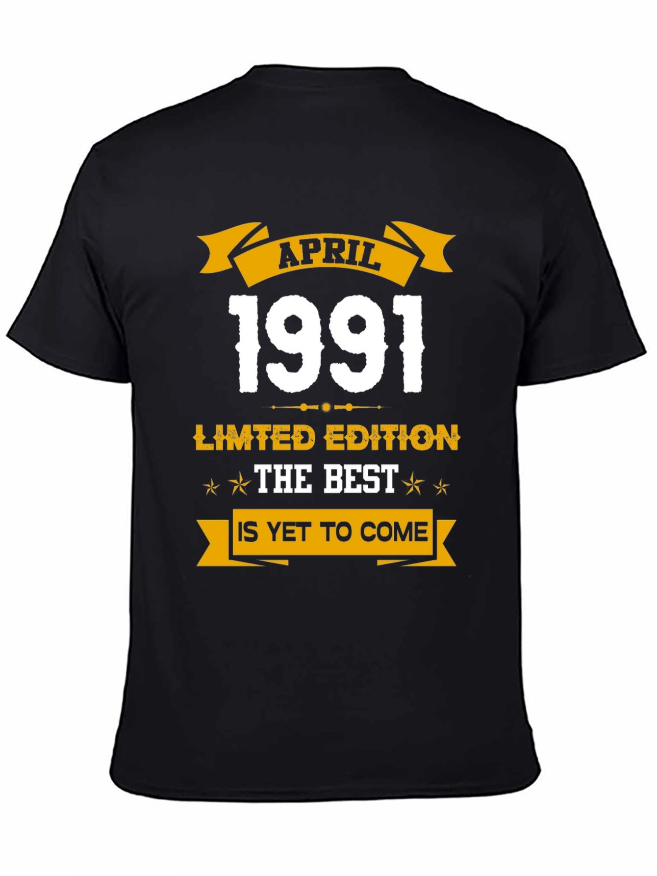 Black April 1991 Limited Edition Birthday T-Shirt view 4