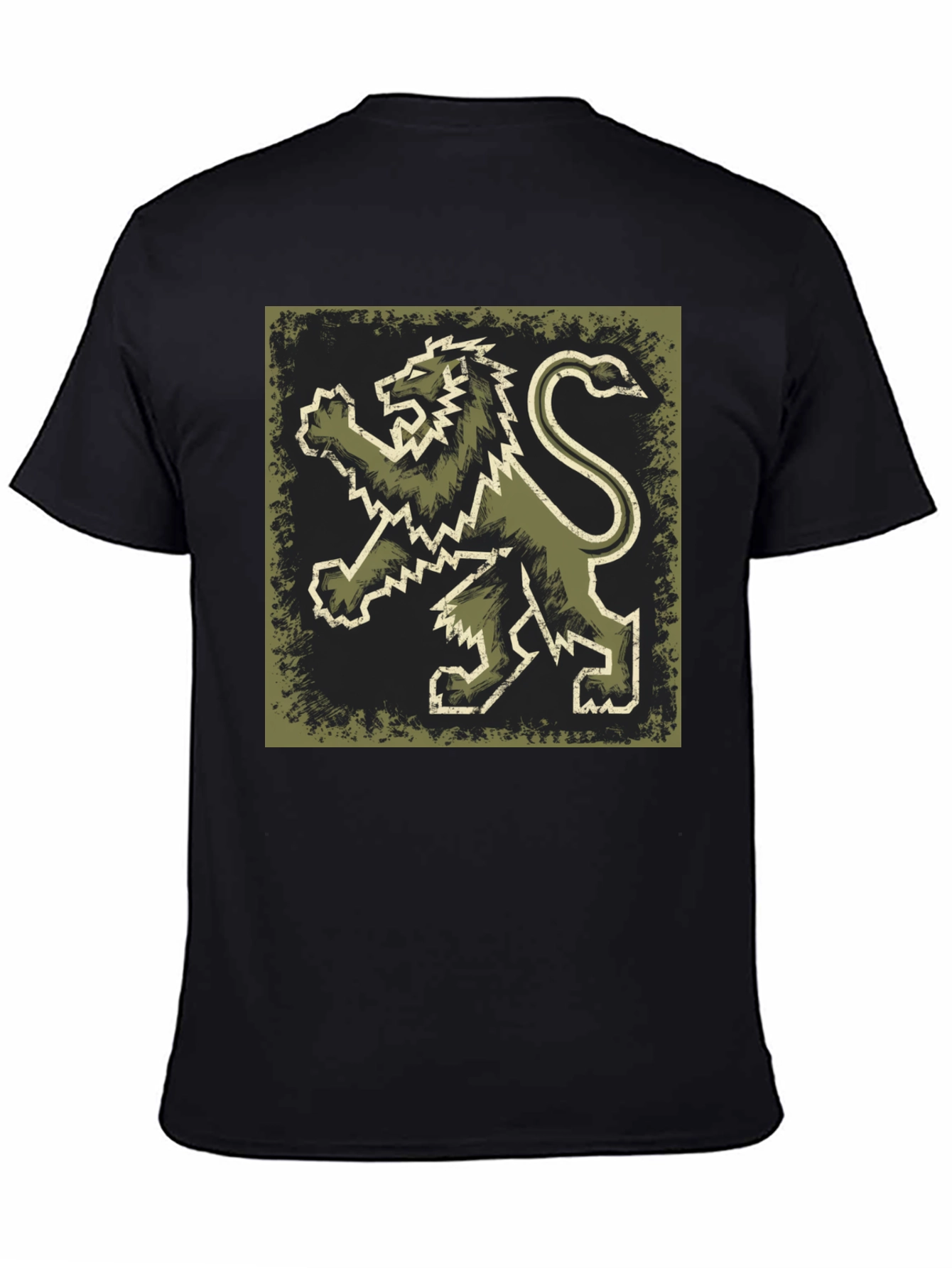 Black Lion Rampant Graphic T-Shirt - Men's Black Tee view 4