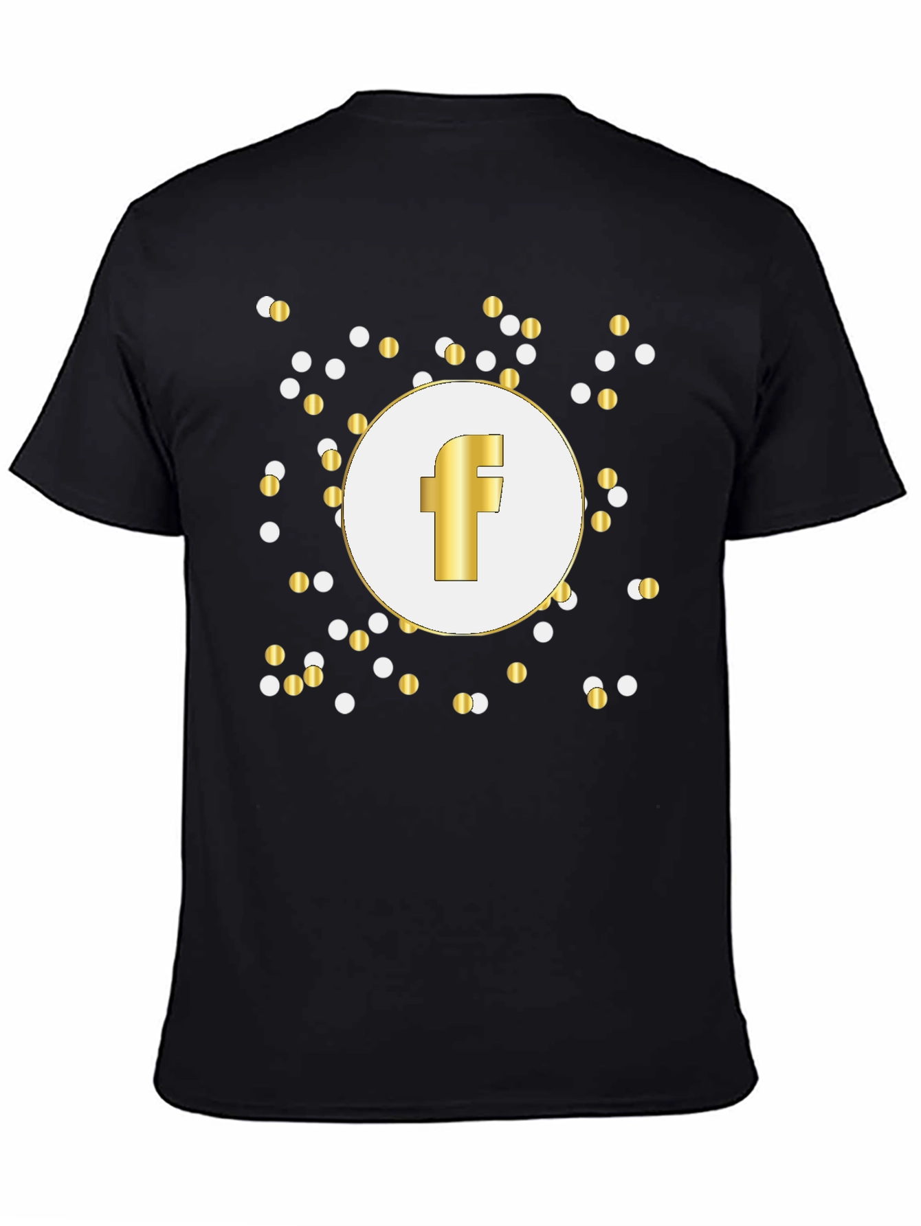 Black Gold 'F' Logo Black T-Shirt view 4