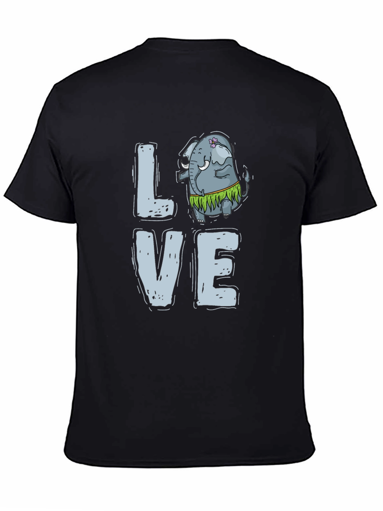 Black Love Elephant Hula Graphic Tee view 4