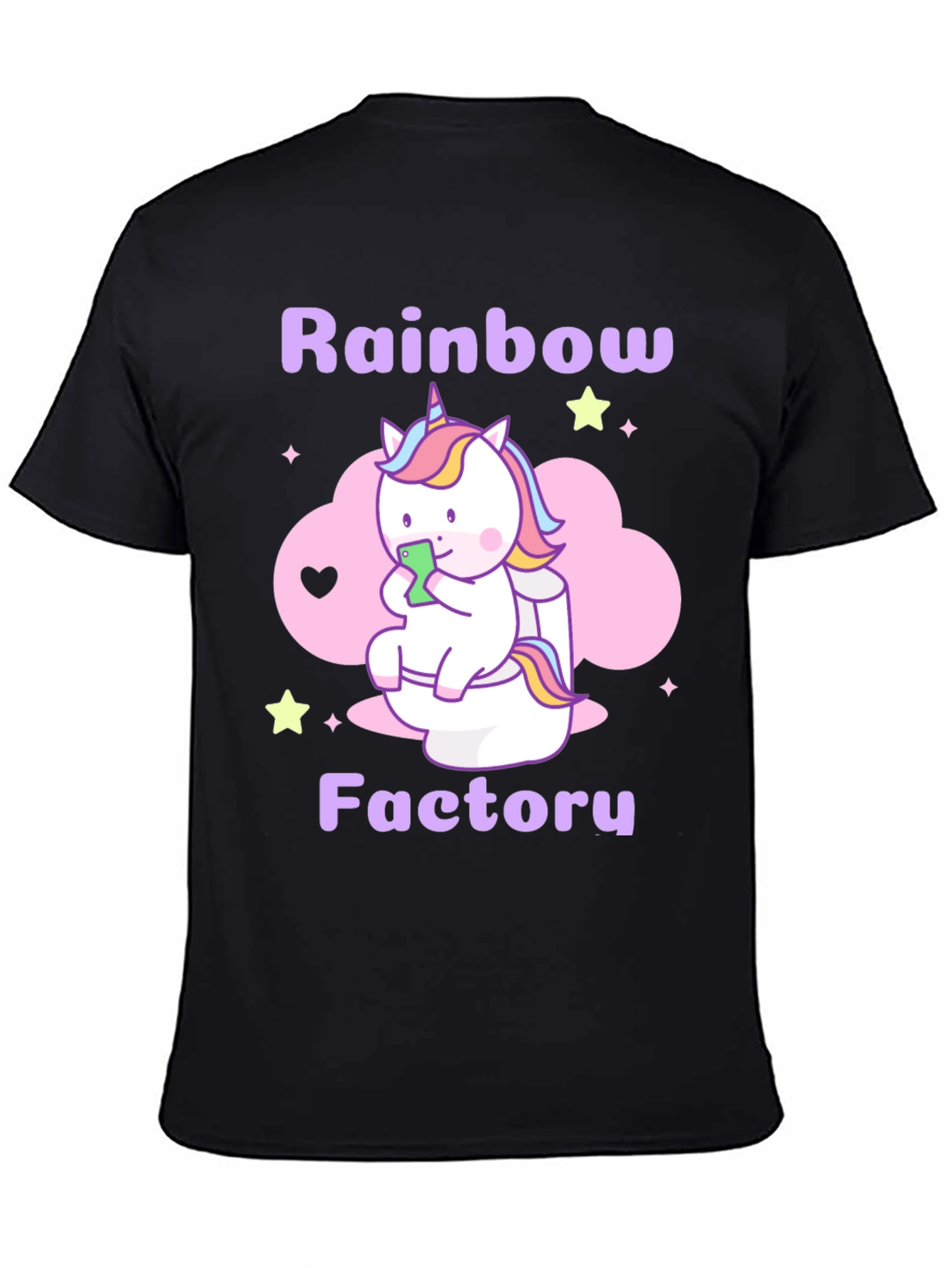 Black Rainbow Factory Unicorn T-Shirt view 4
