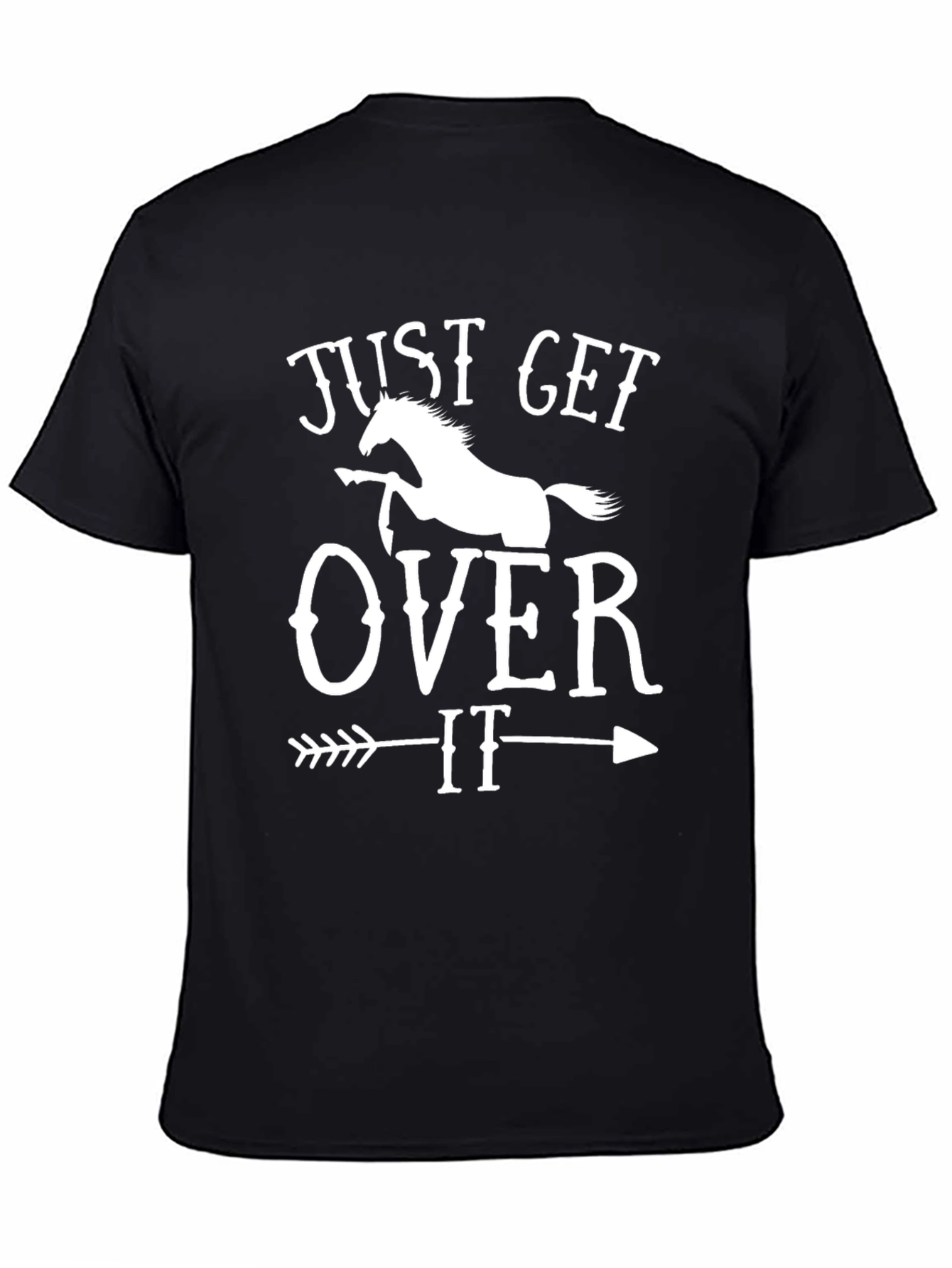 Black Just Get Over It Horse T-Shirt - Black view 4