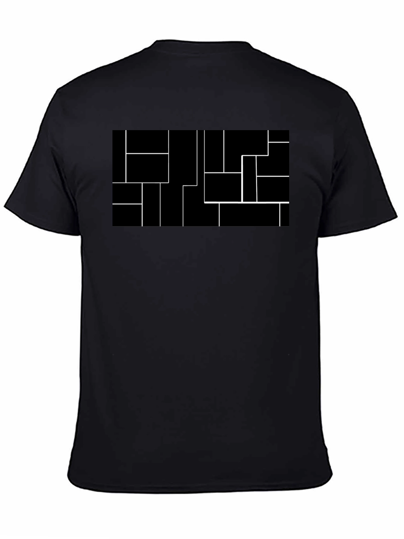 Black Modern Geometric Black Tee view 4