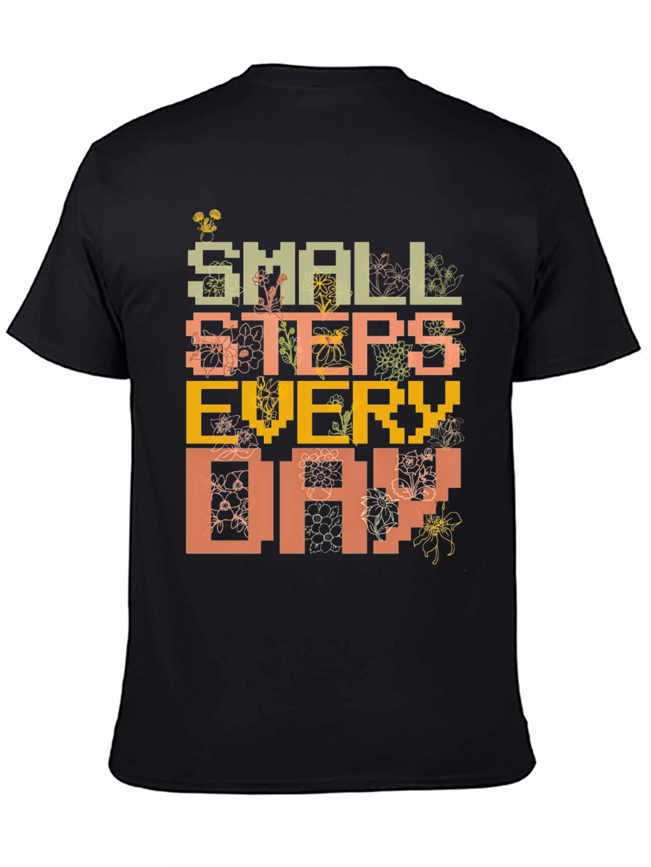 Black Small Steps Everyday Graphic Tee - Black view 4