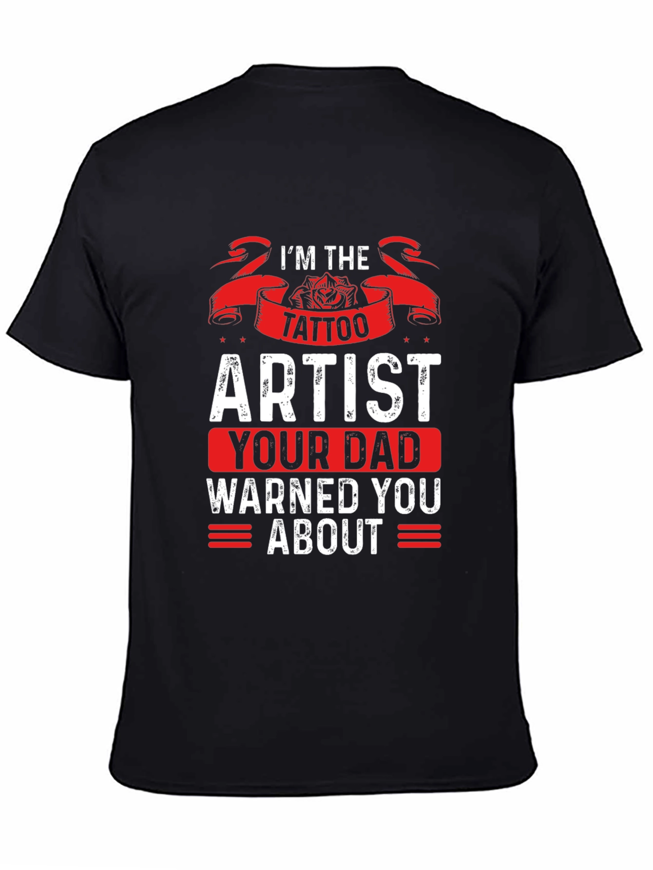 Black Tattoo Artist Novelty Graphic T-Shirt view 4