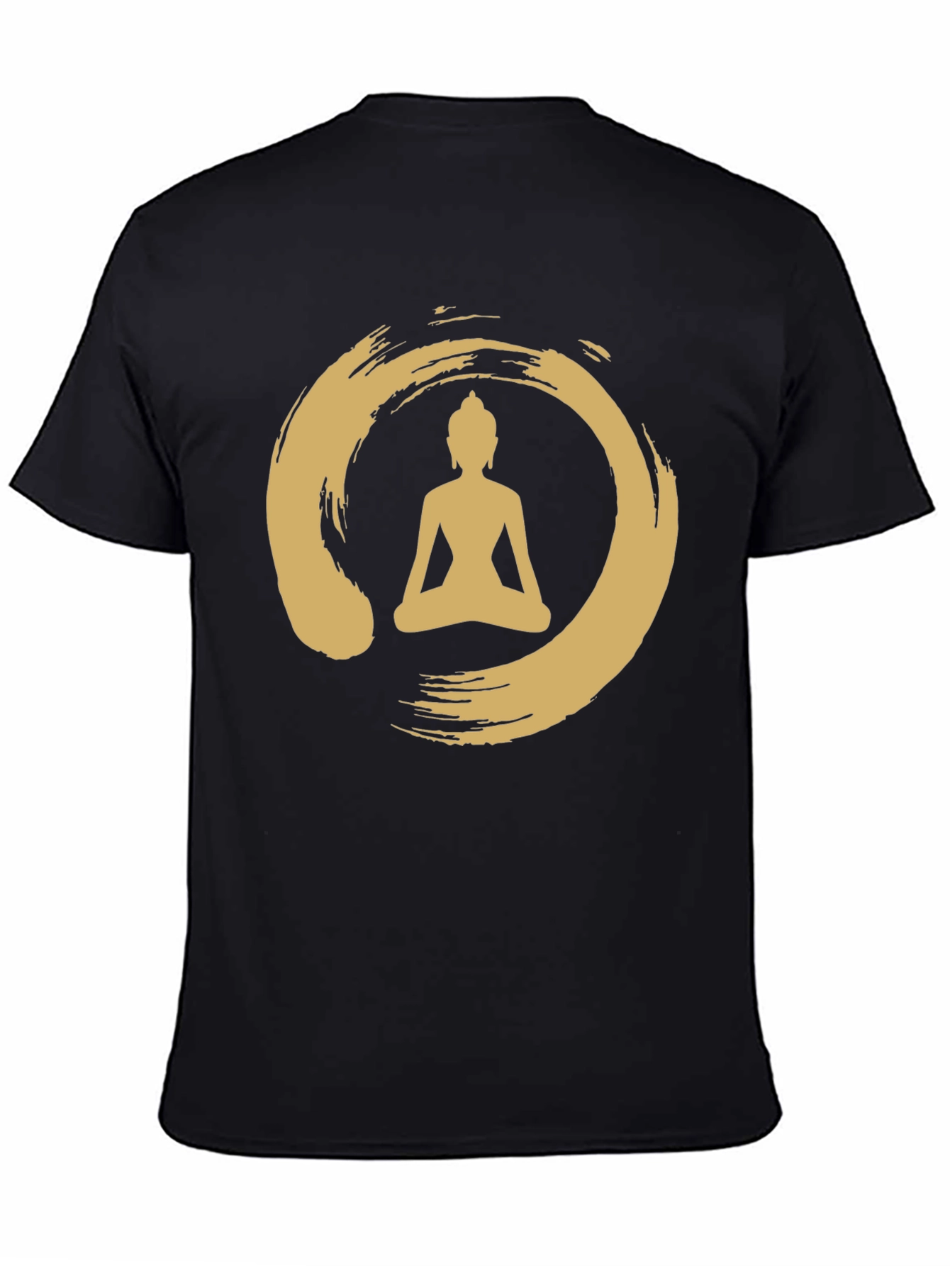 Black Enso Zen Circle Buddha T-Shirt - Black view 4