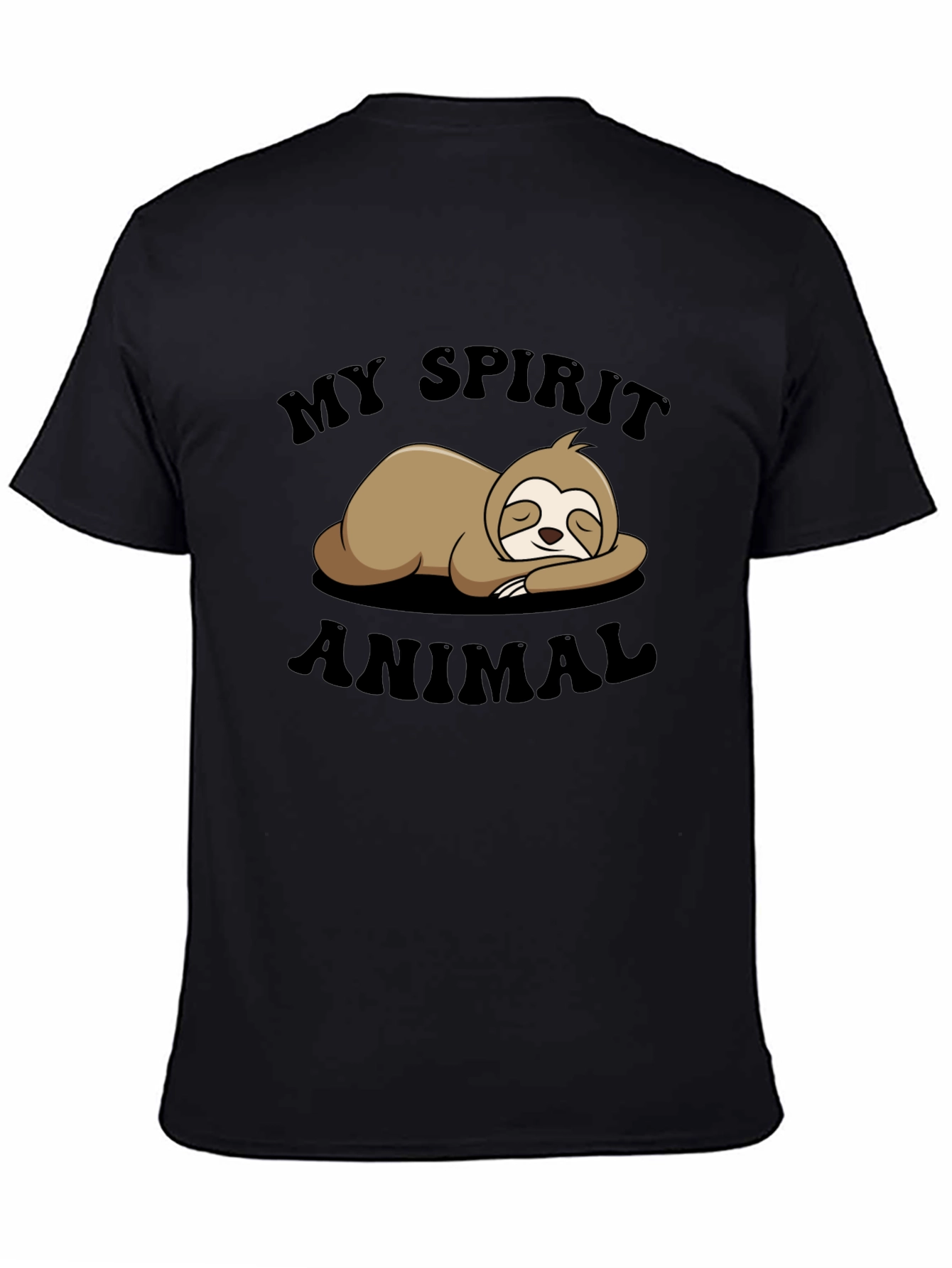 Black My Spirit Animal Sloth Graphic Tee view 4