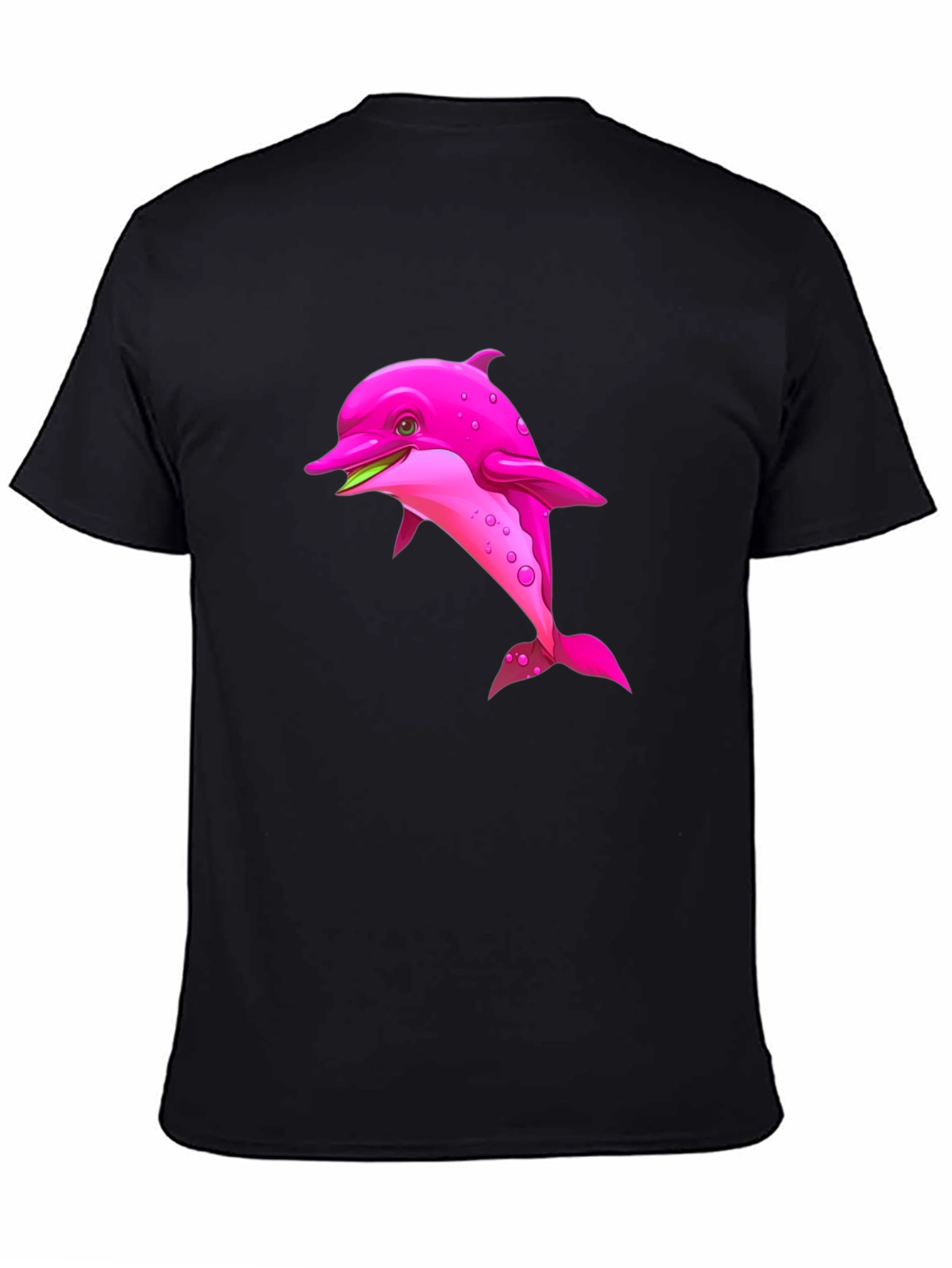 Black Pink Dolphin Graphic Black T-Shirt view 4