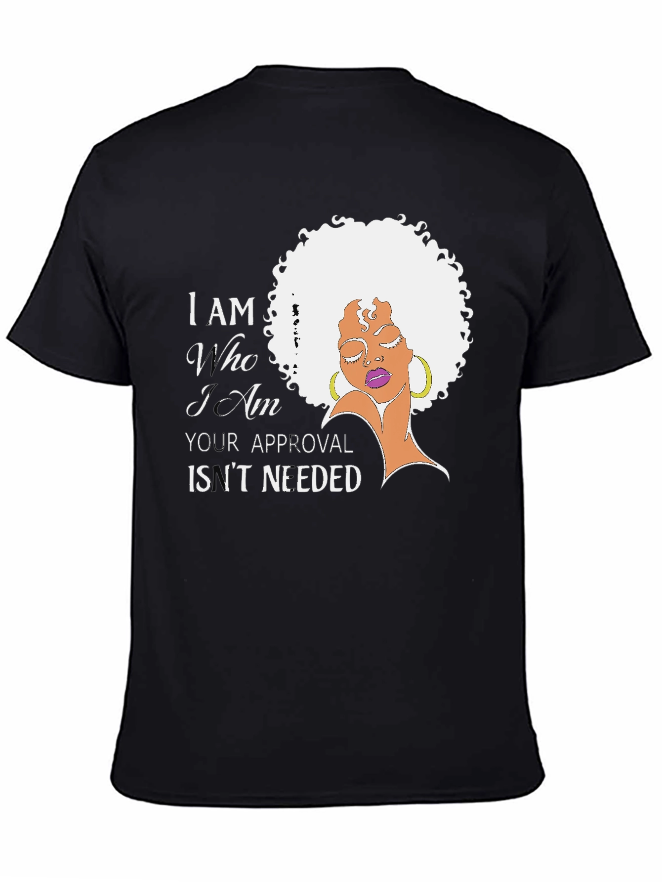 Black Empowered Woman Graphic Tee - "I Am Who I Am" view 4