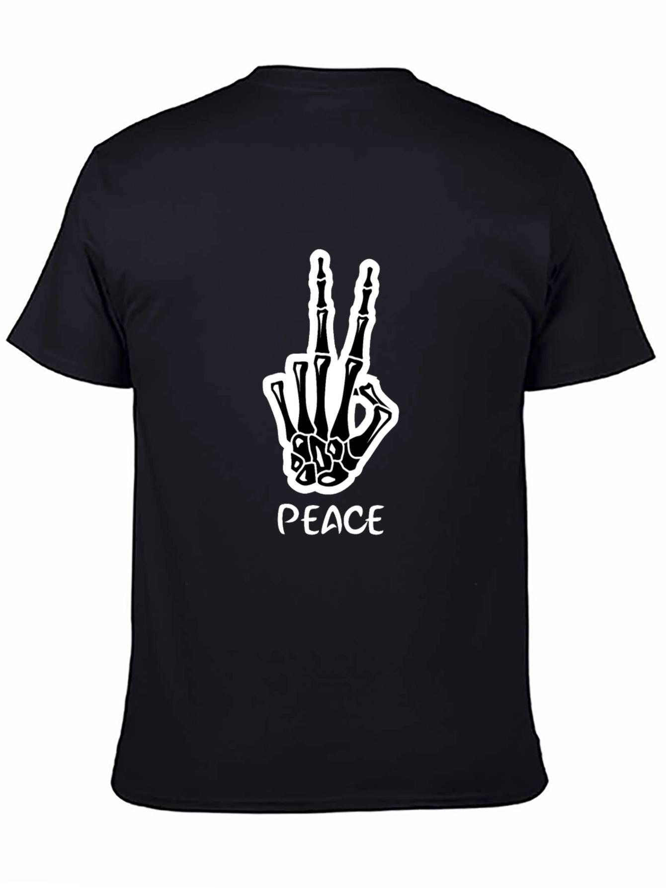 Black Peace Skeleton Hand Graphic Tee view 4