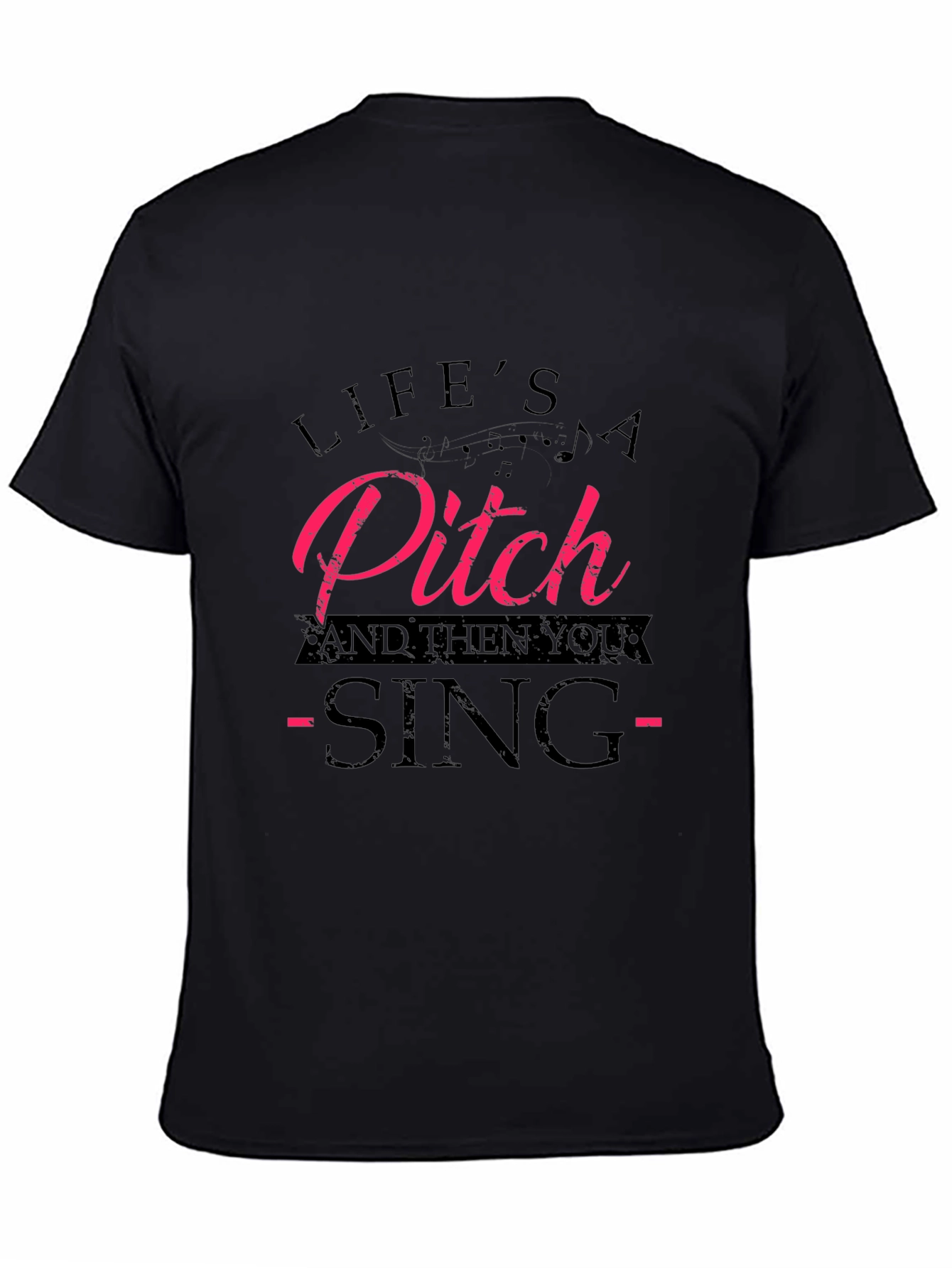 Black Life's a Pitch T-Shirt - Funny Music Tee view 4