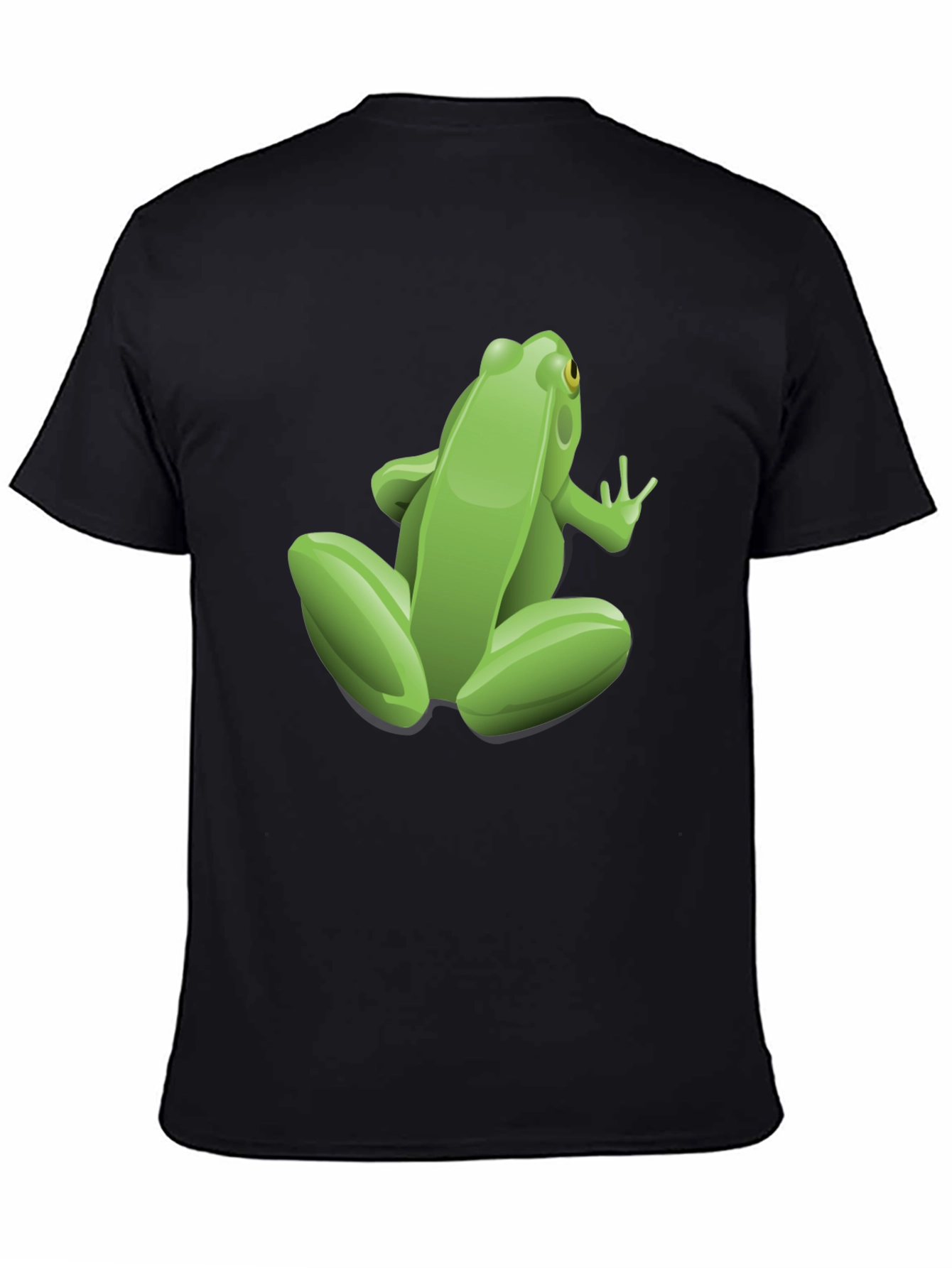 Black Green Frog Graphic Print Black T-Shirt view 4