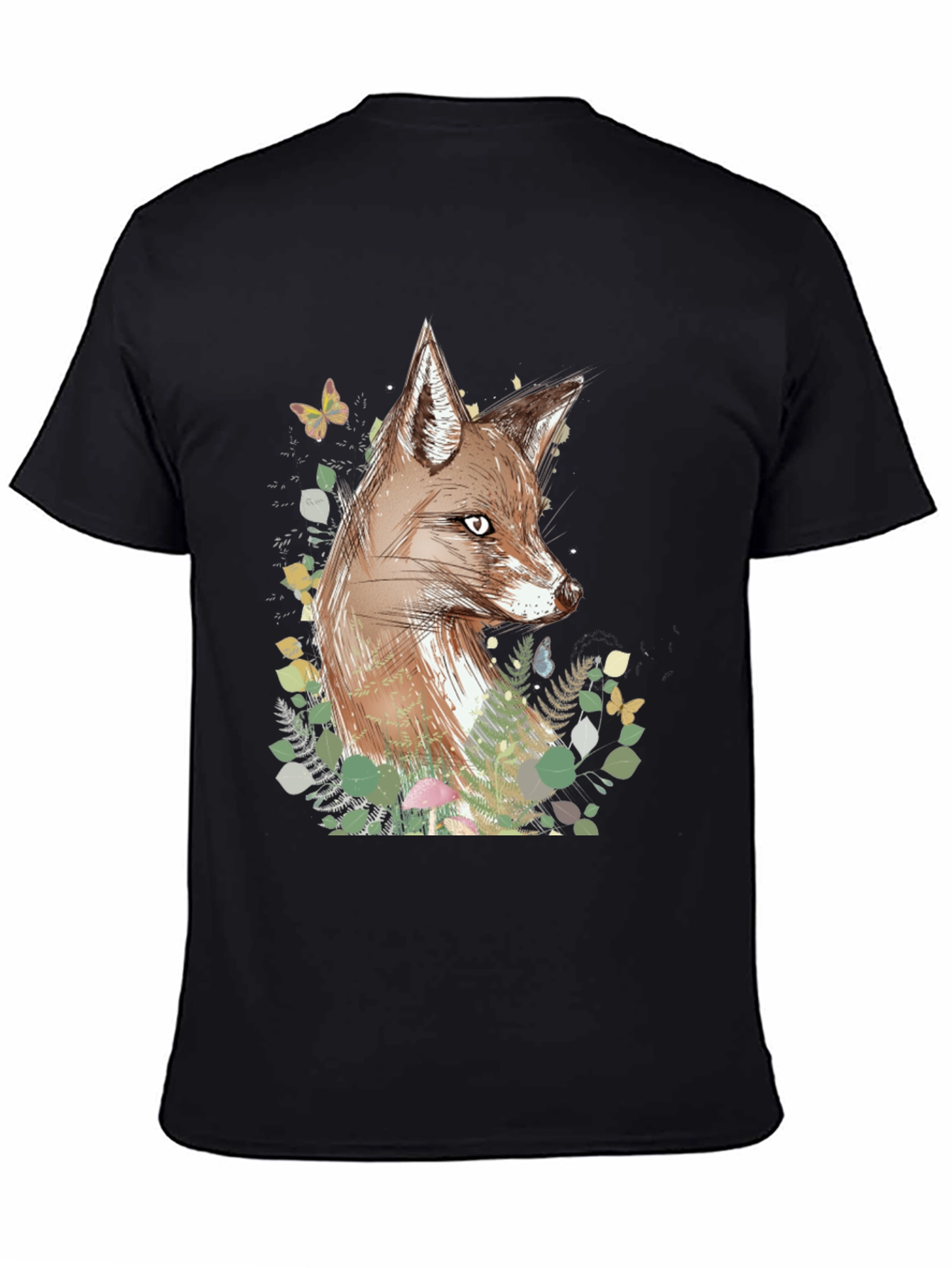 Black Fox Graphic Print Black T-Shirt view 4
