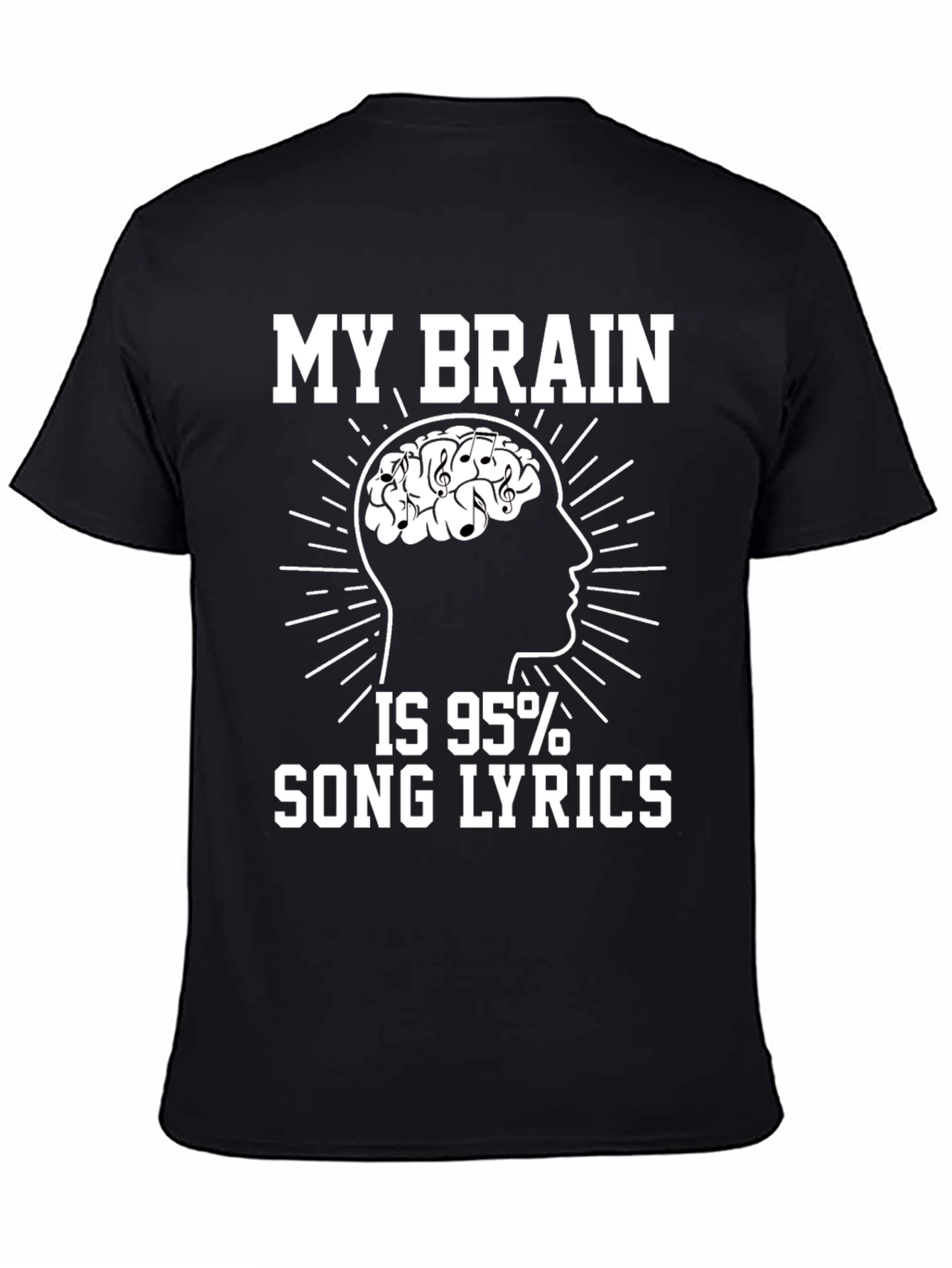 Black My Brain Song Lyrics T-Shirt view 4