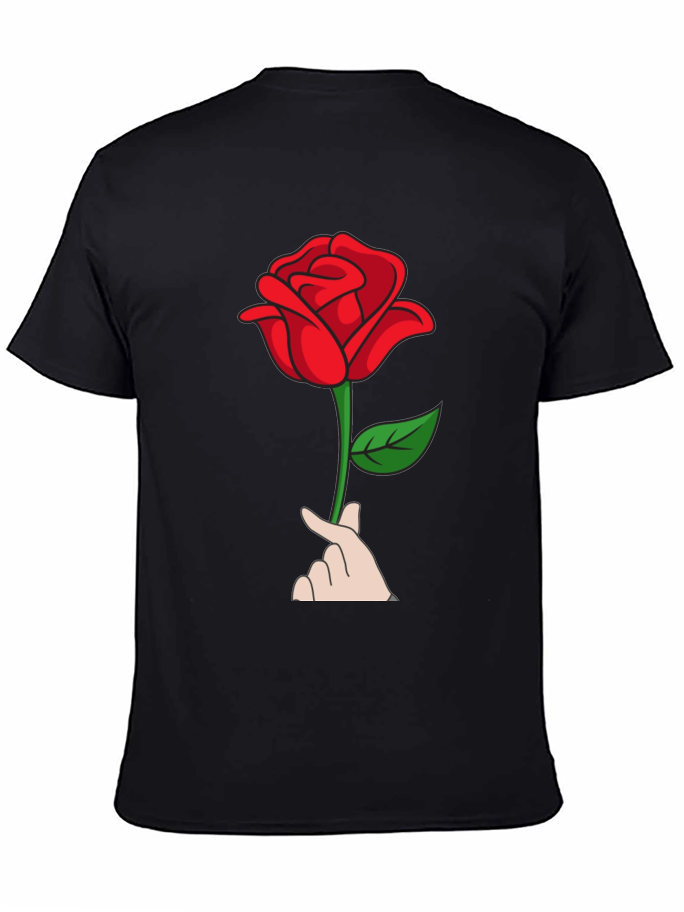 Black Rose Heart T-Shirt - Black view 4