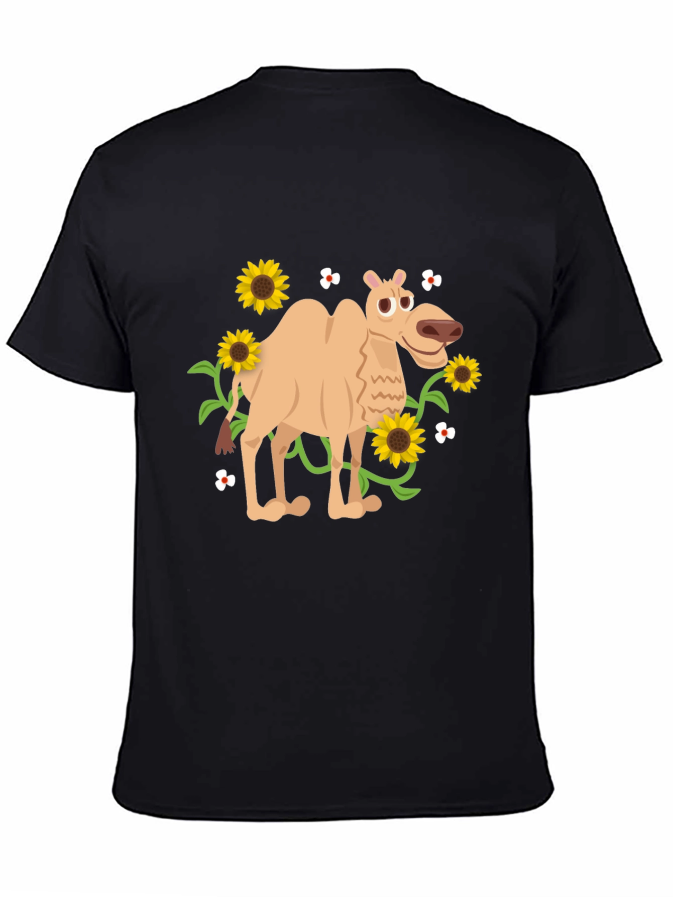 Black Camel and Sunflowers Graphic Tee view 4