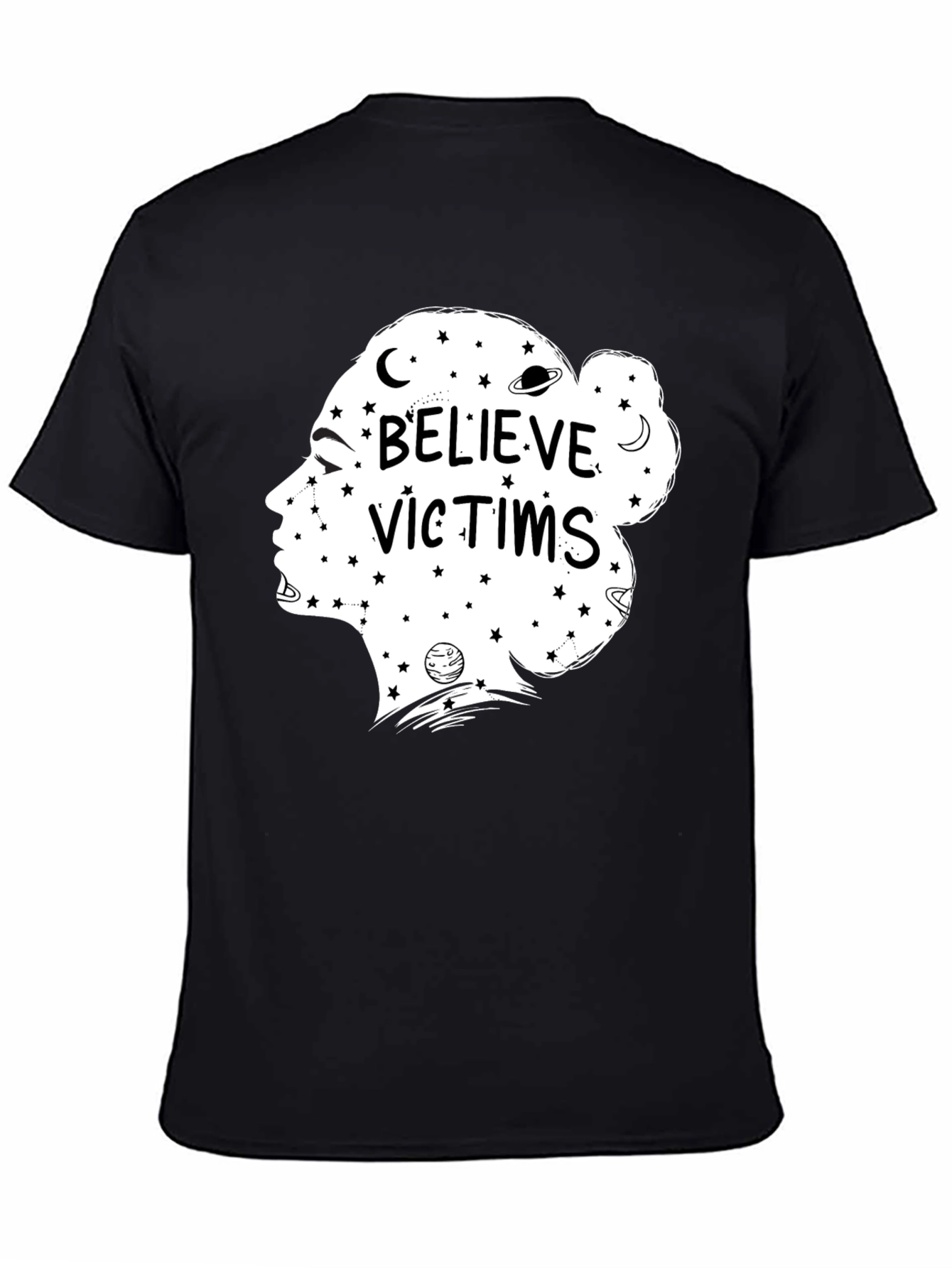 Black Believe Victims Graphic Tee - Unisex Black T-Shirt view 4