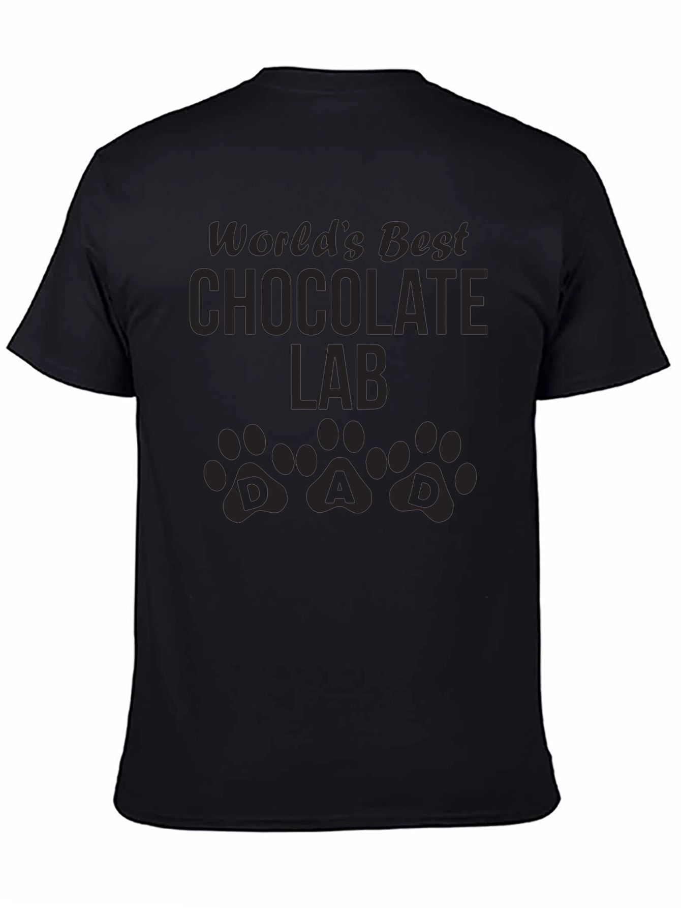 Black World's Best Chocolate Lab Dad T-Shirt view 4