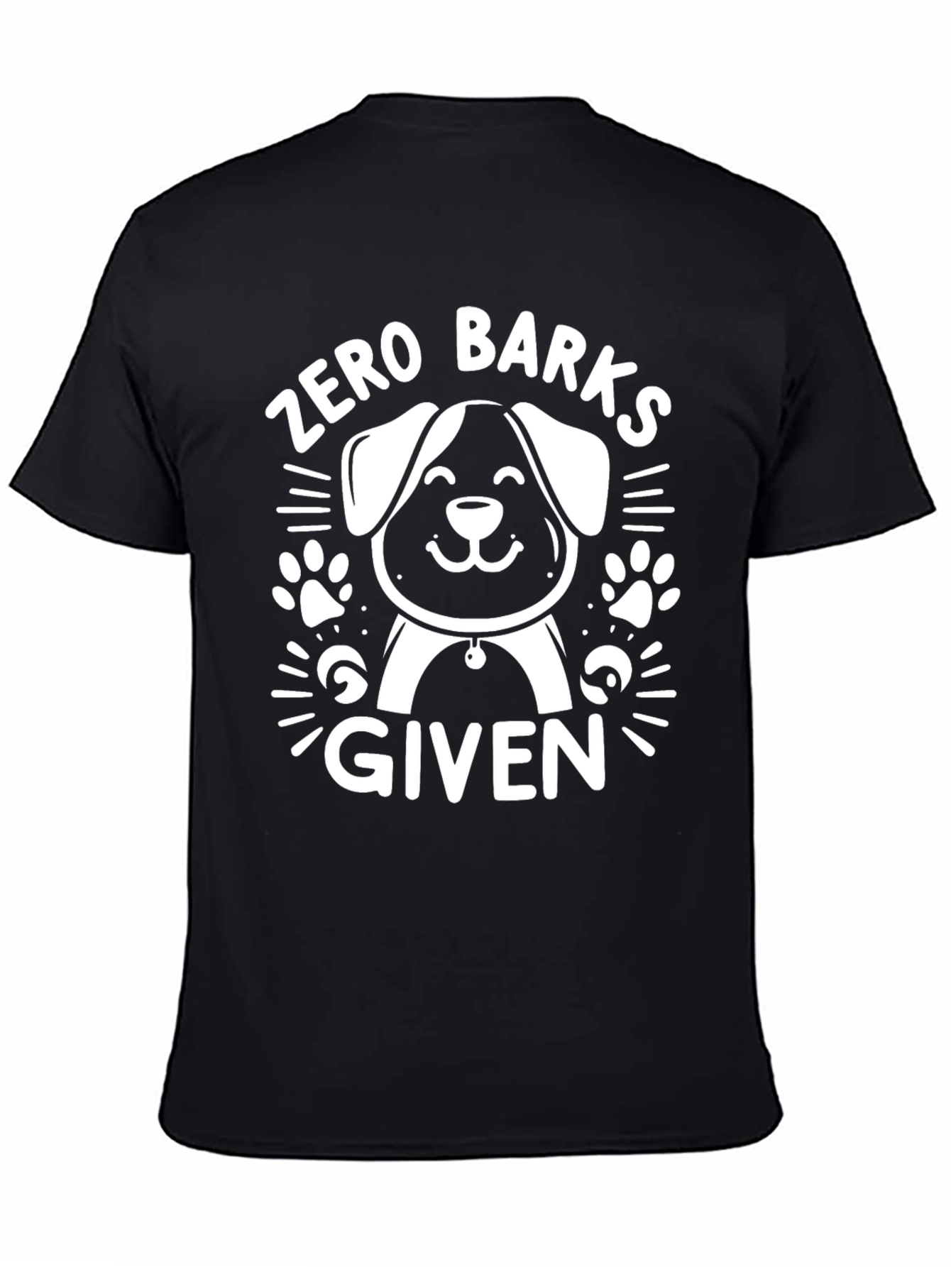 Black Zero Barks Given Dog T-Shirt view 4