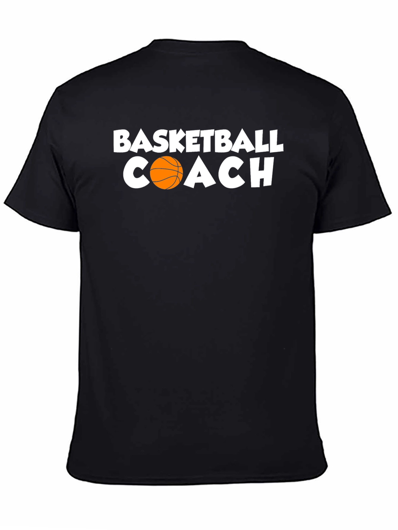 Black Basketball Coach T-Shirt view 4