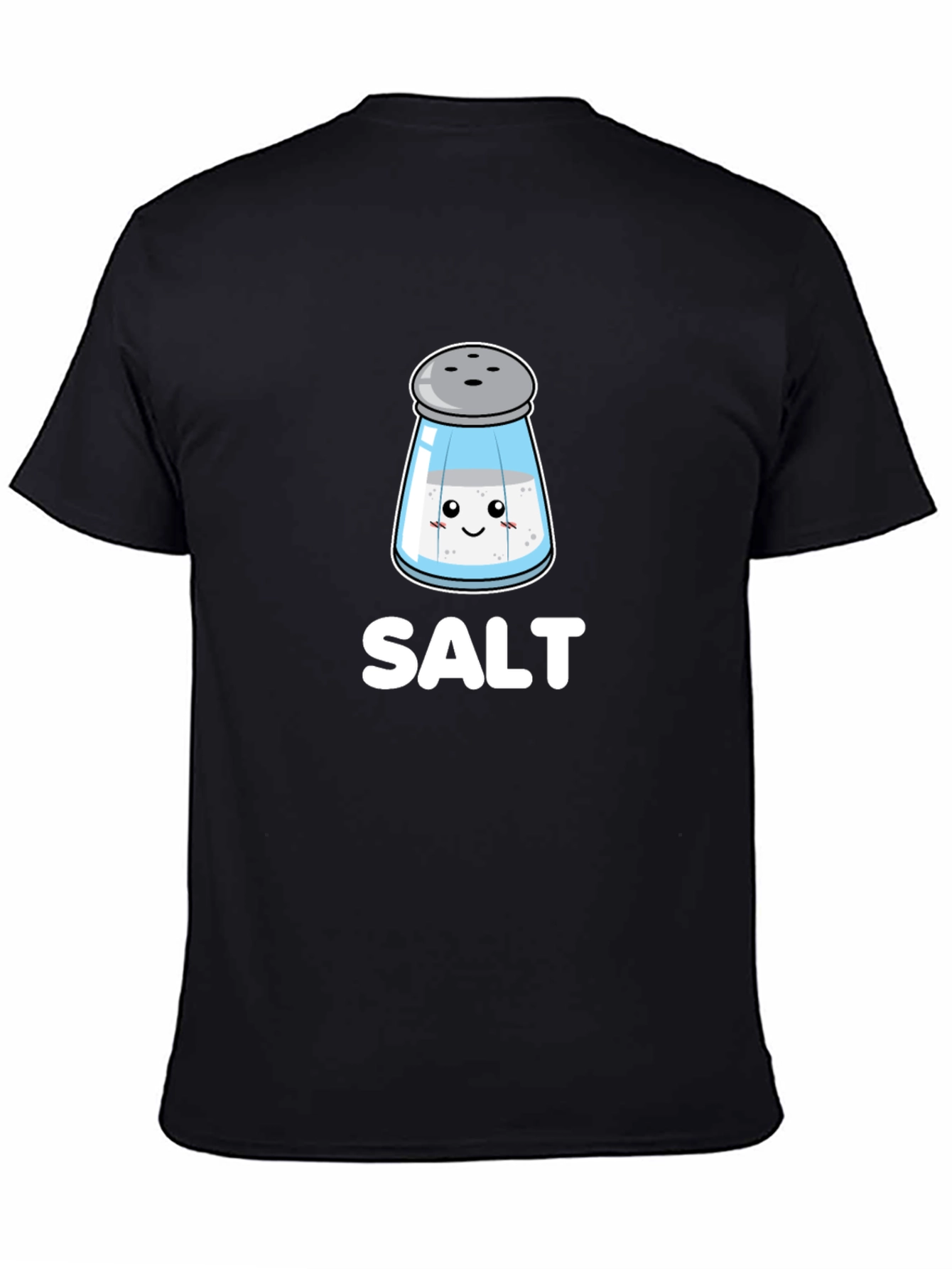 Black Cute Salt Shaker Graphic Tee - Black Cotton view 4