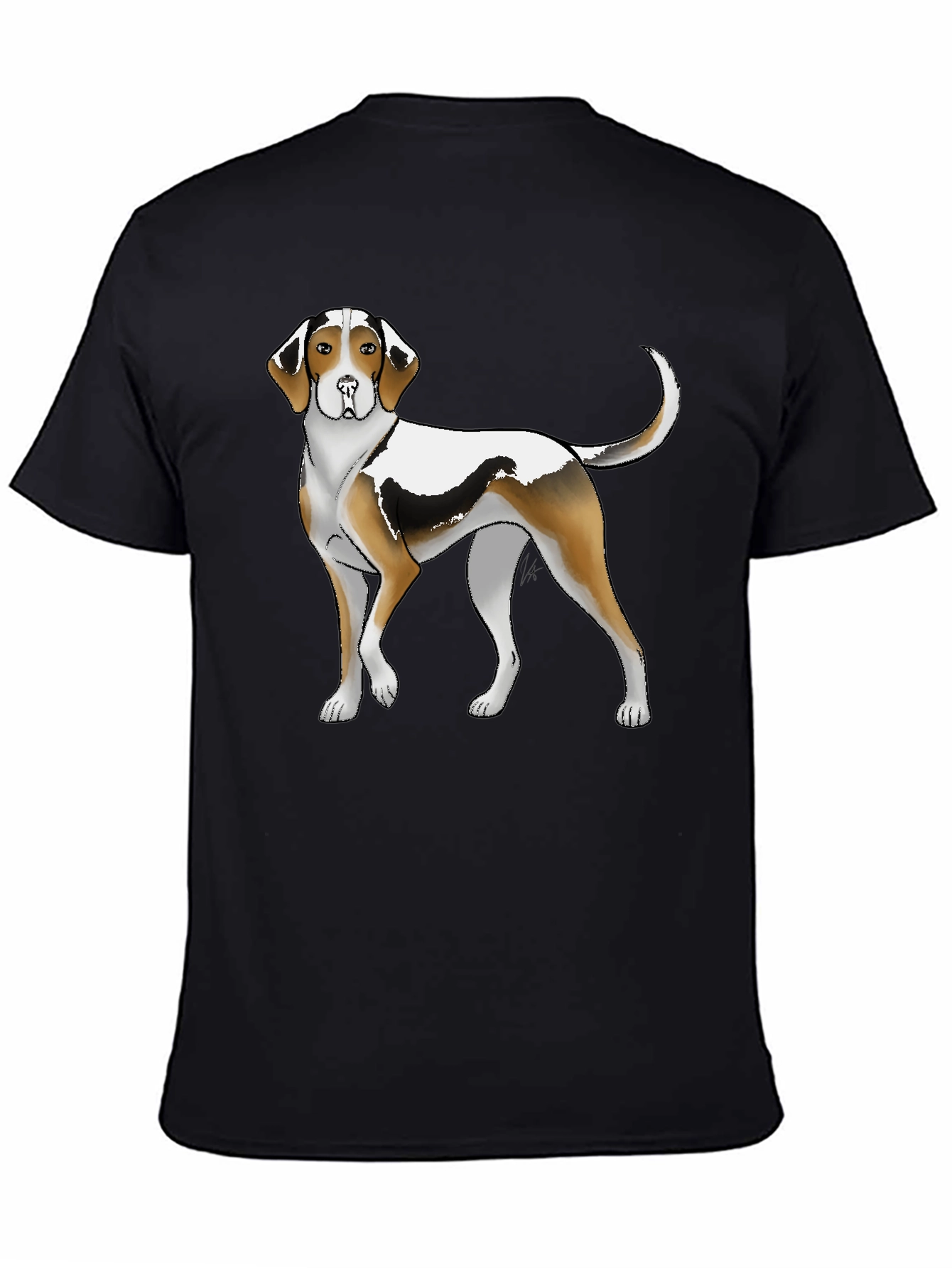 Black Hound Dog Graphic Tee - Men's Black T-Shirt view 4