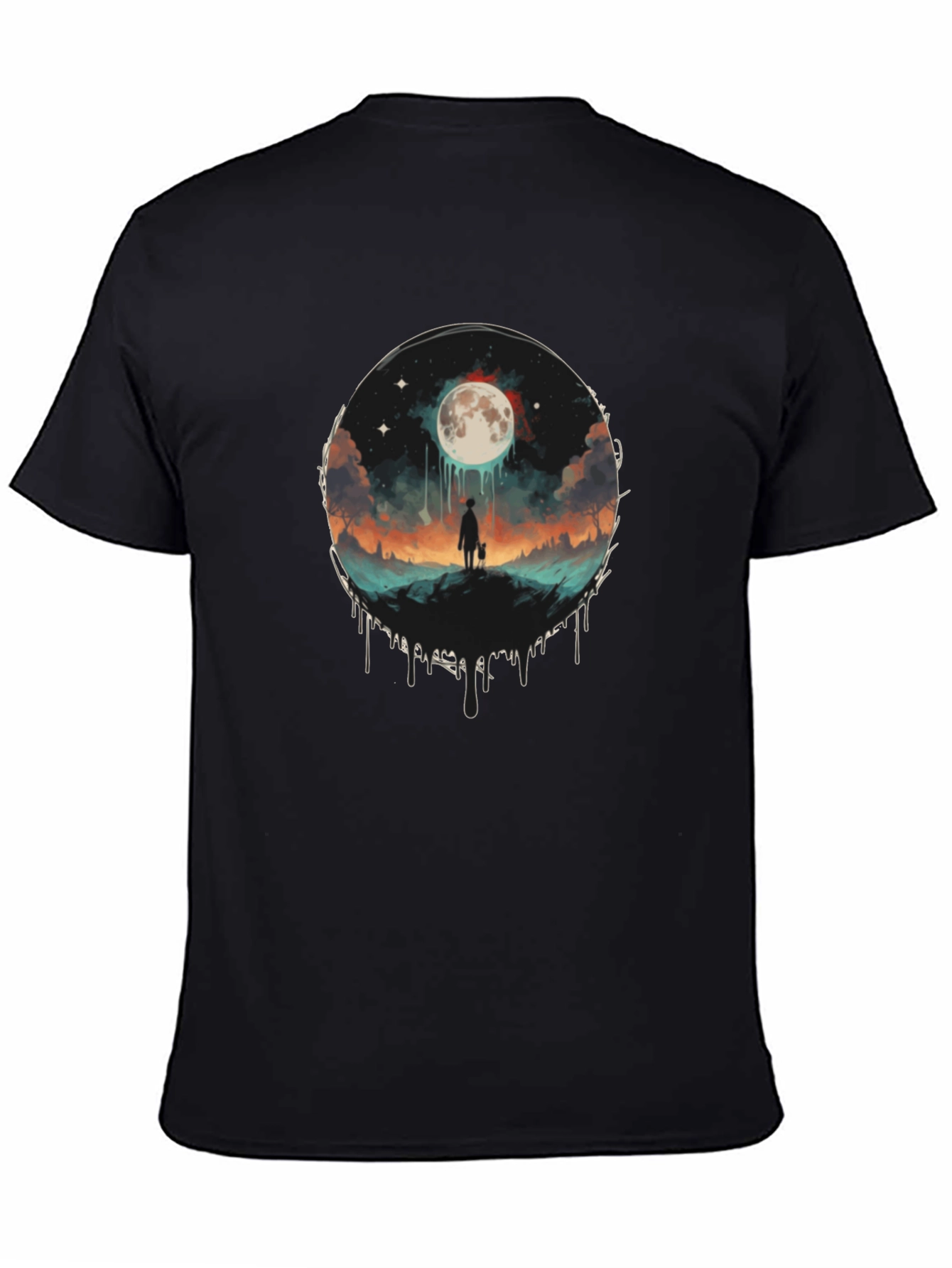 Black Moonlit Wanderer Graphic Tee view 4