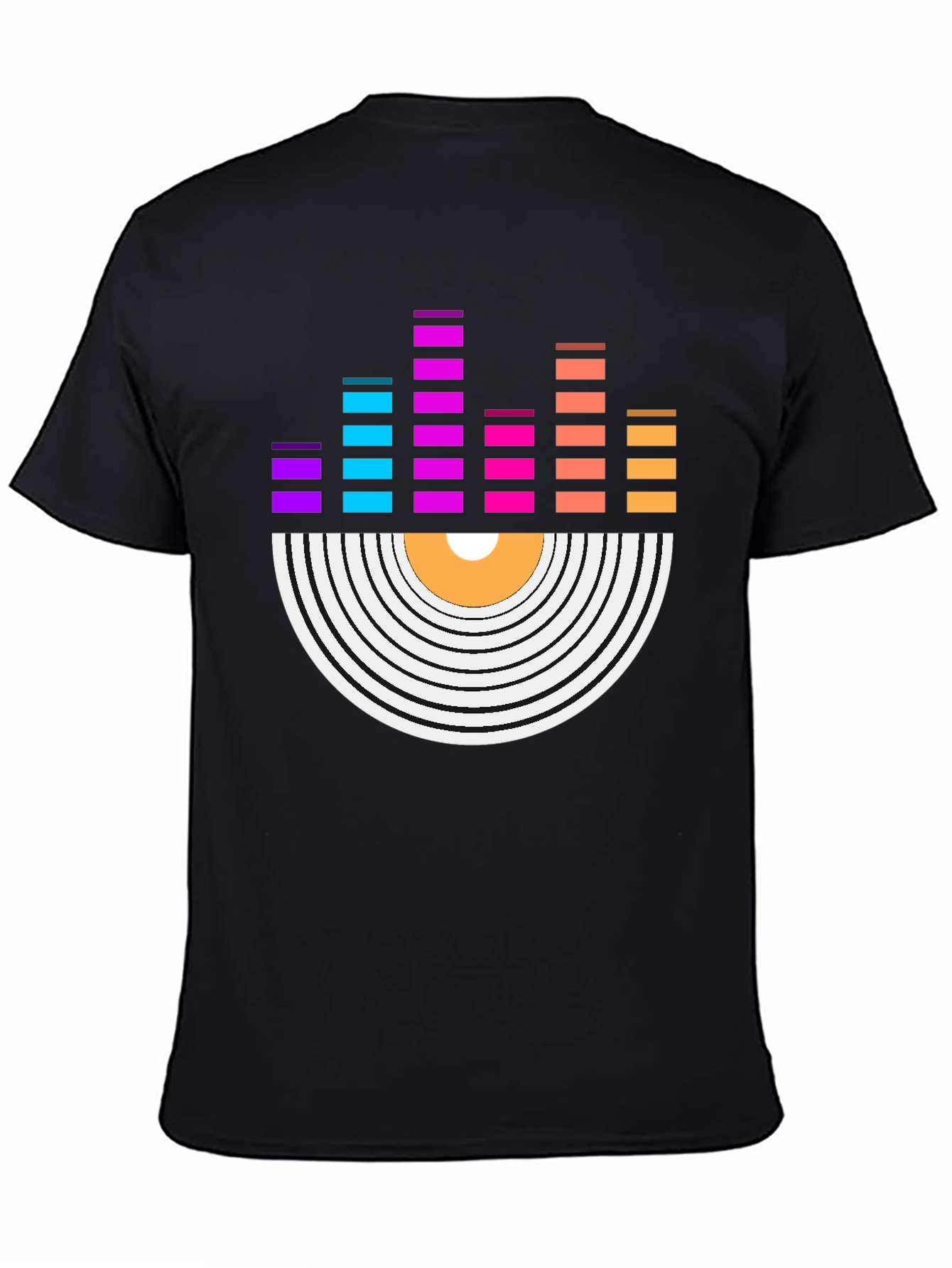 Vinyl Record Equalizer Graphic Tee - Retro Music Shirt - 4