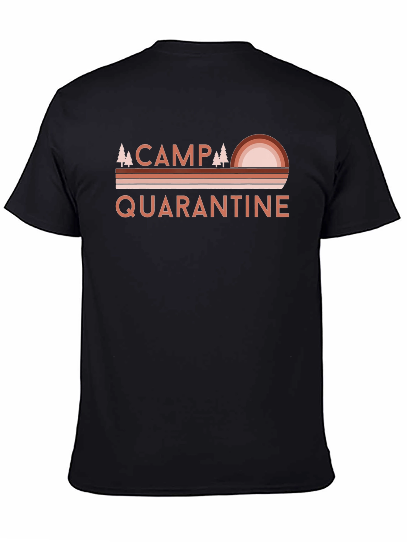 Black Camp Quarantine T-Shirt - Retro Camping Graphic Tee view 4
