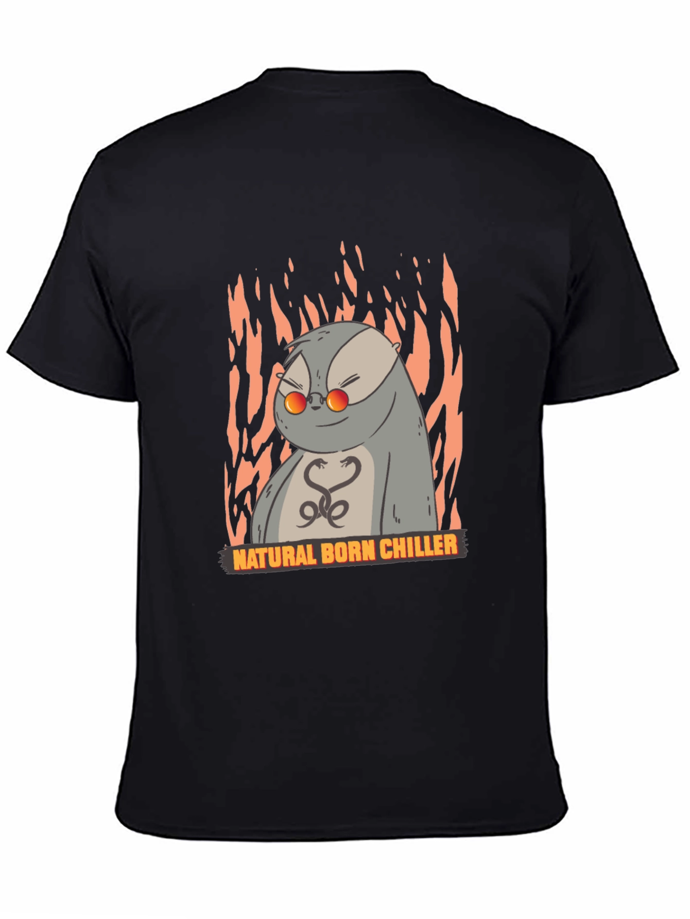 Black Natural Born Chiller Otter Graphic T-Shirt view 4