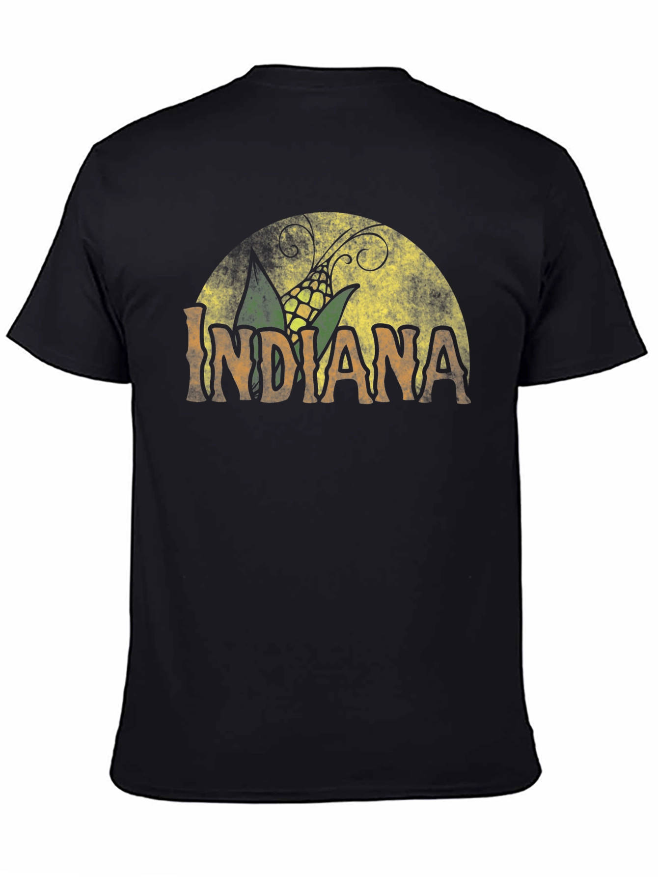Black Indiana Corn Graphic Tee - Black Cotton T-Shirt view 4