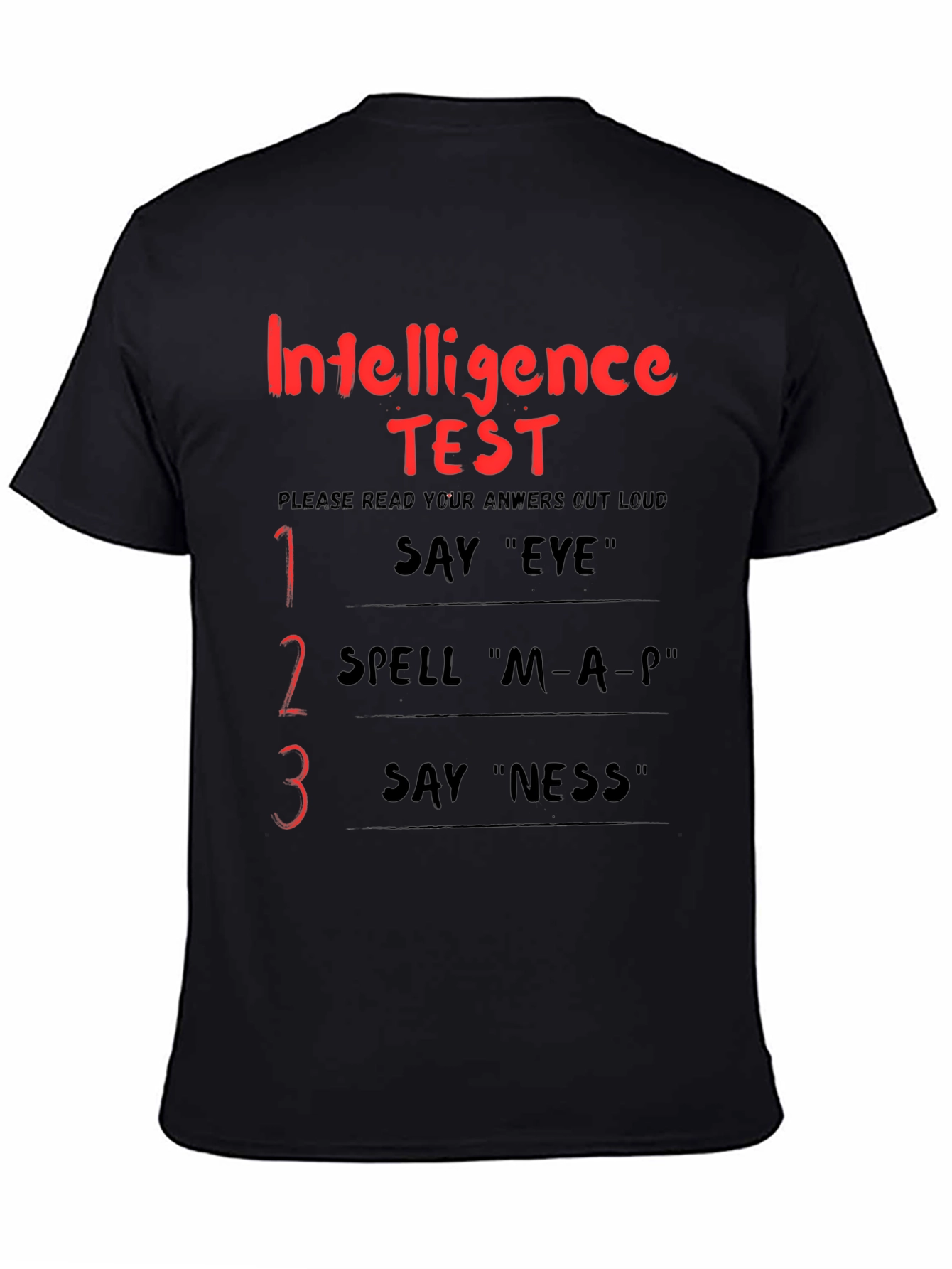 Black Intelligence Test Funny Adult Humor Graphic T-Shirt view 4