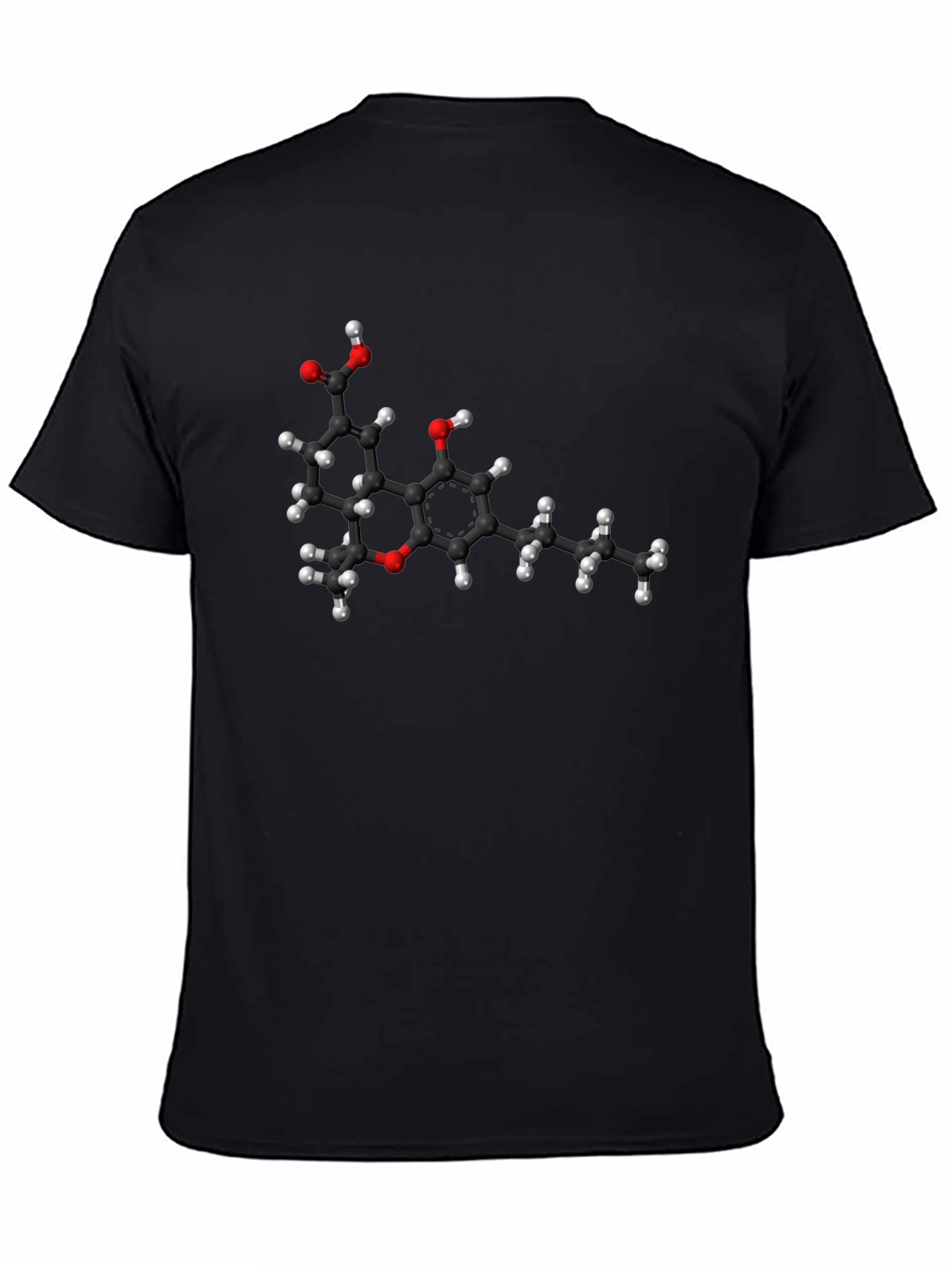 Black THC Molecule Graphic Tee - Black Cotton T-Shirt view 4