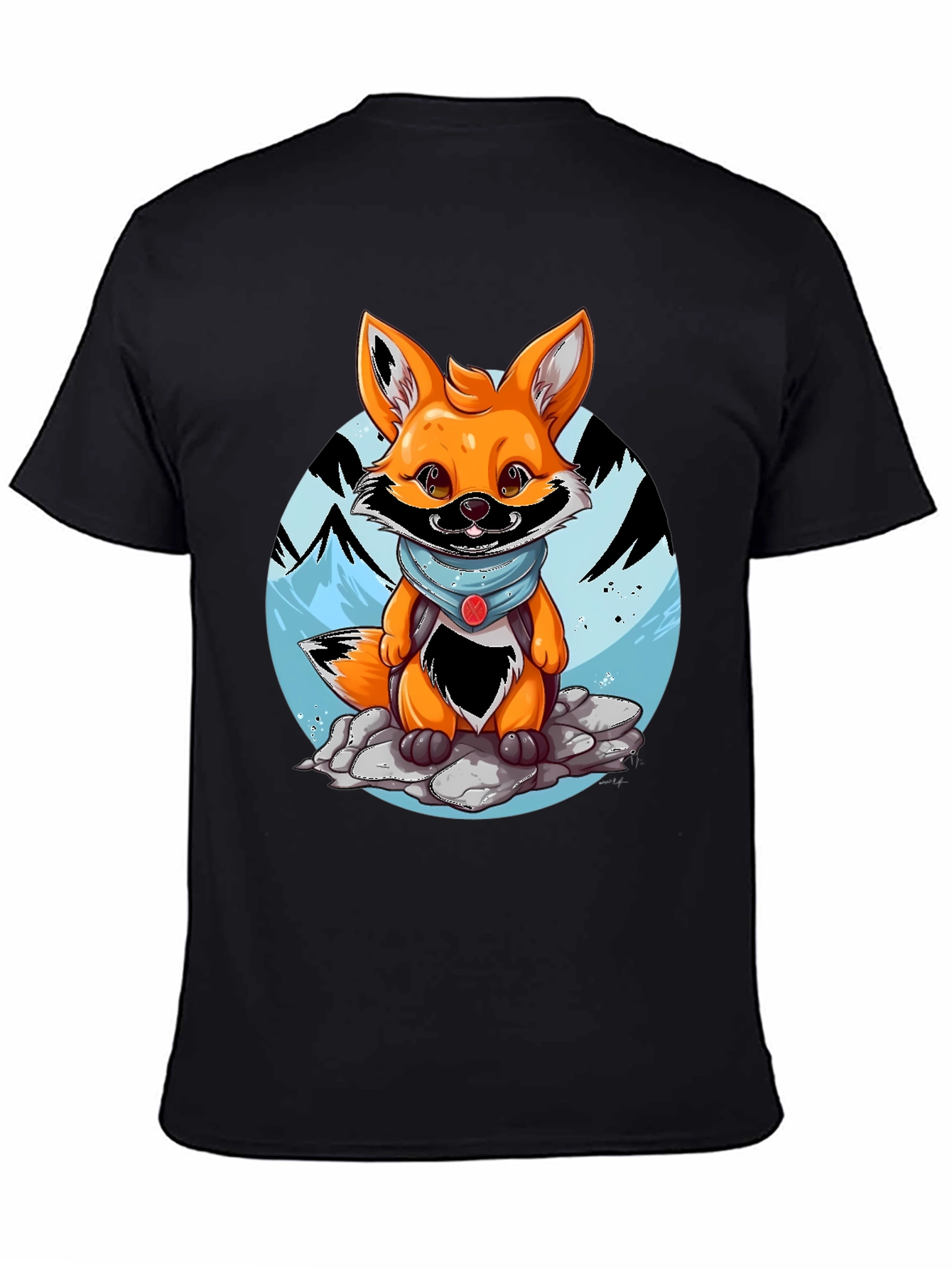 Black Cartoon Fox Graphic Tee - Adventure Ready! view 4