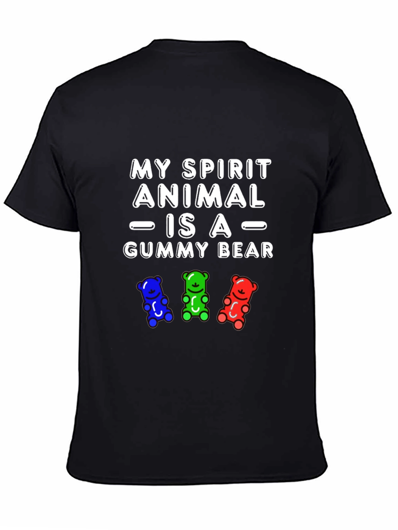 Black Gummy Bear Spirit Animal Graphic T-Shirt view 4