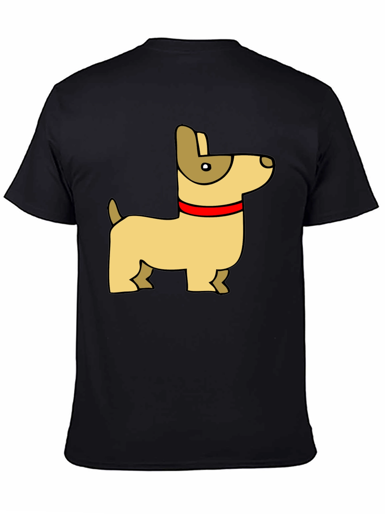 Black Cartoon Dog T-Shirt view 4