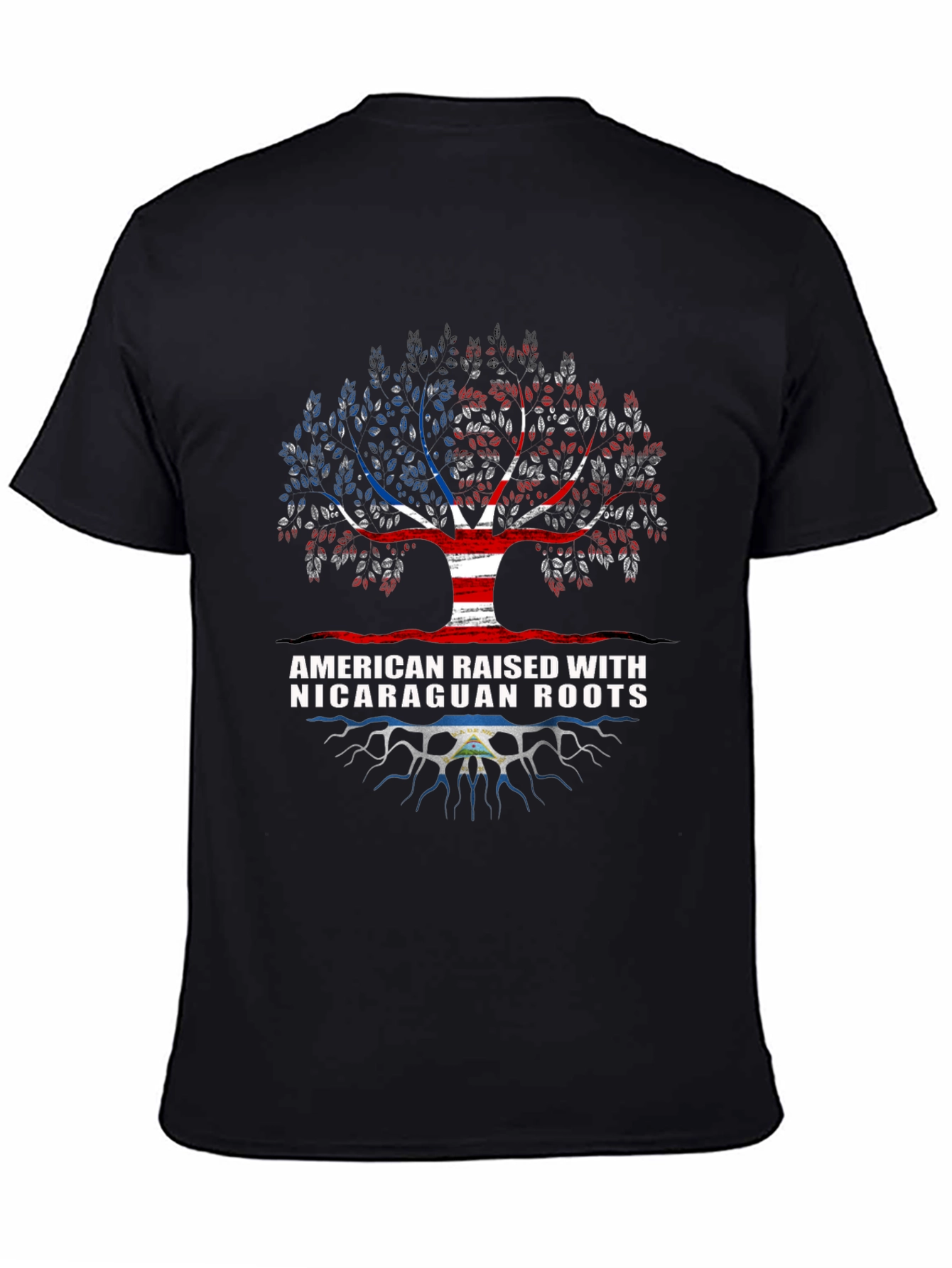 Black American Nicaraguan Roots T-Shirt view 4